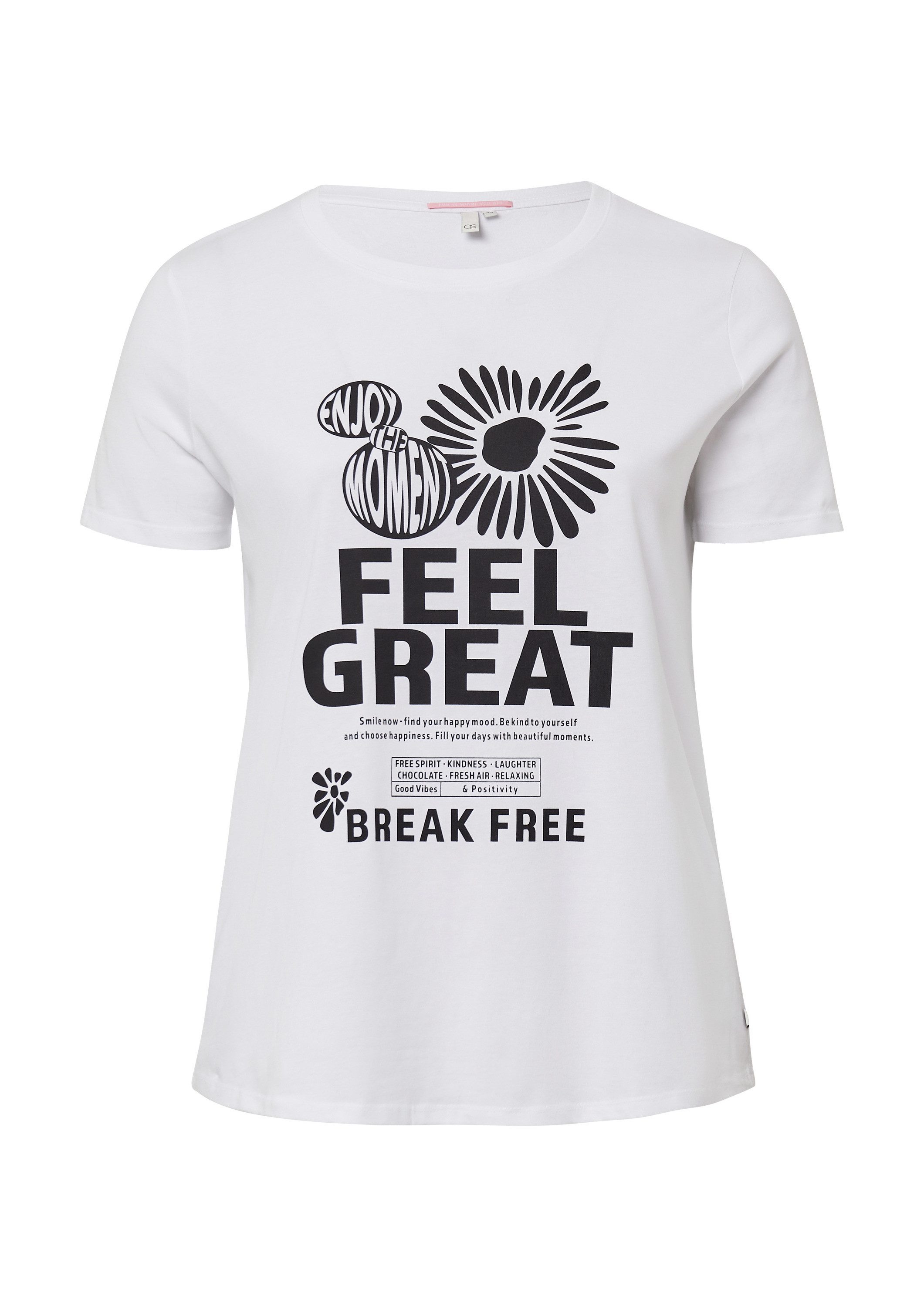QS Kurzarmshirt T-Shirt Baumwollshirt mit Frontprint günstig online kaufen