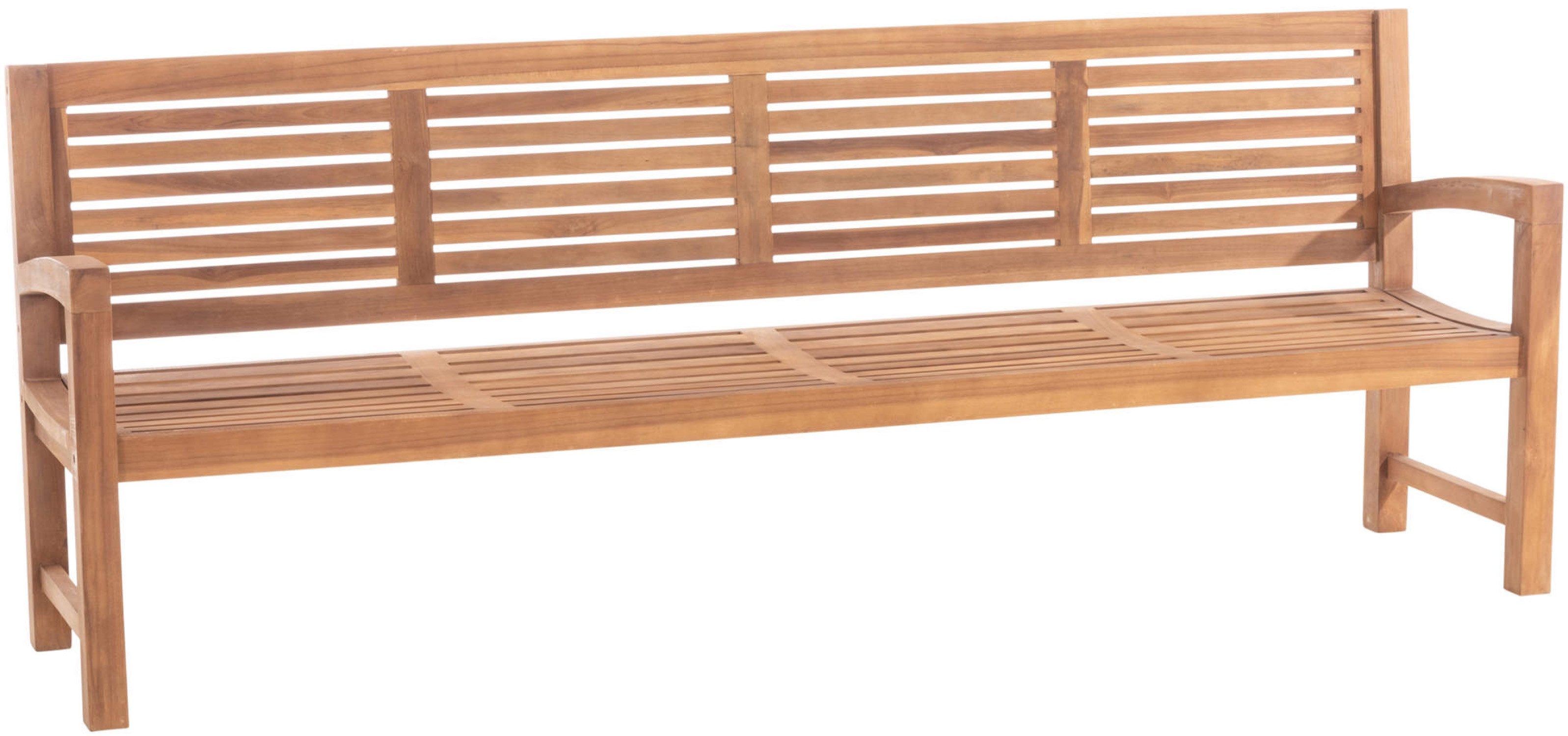 TPFGarden Gartenbank Halmur, Teak-Holz Garten Bank Sitzbank massiv mit Sprossendesign 240 cm