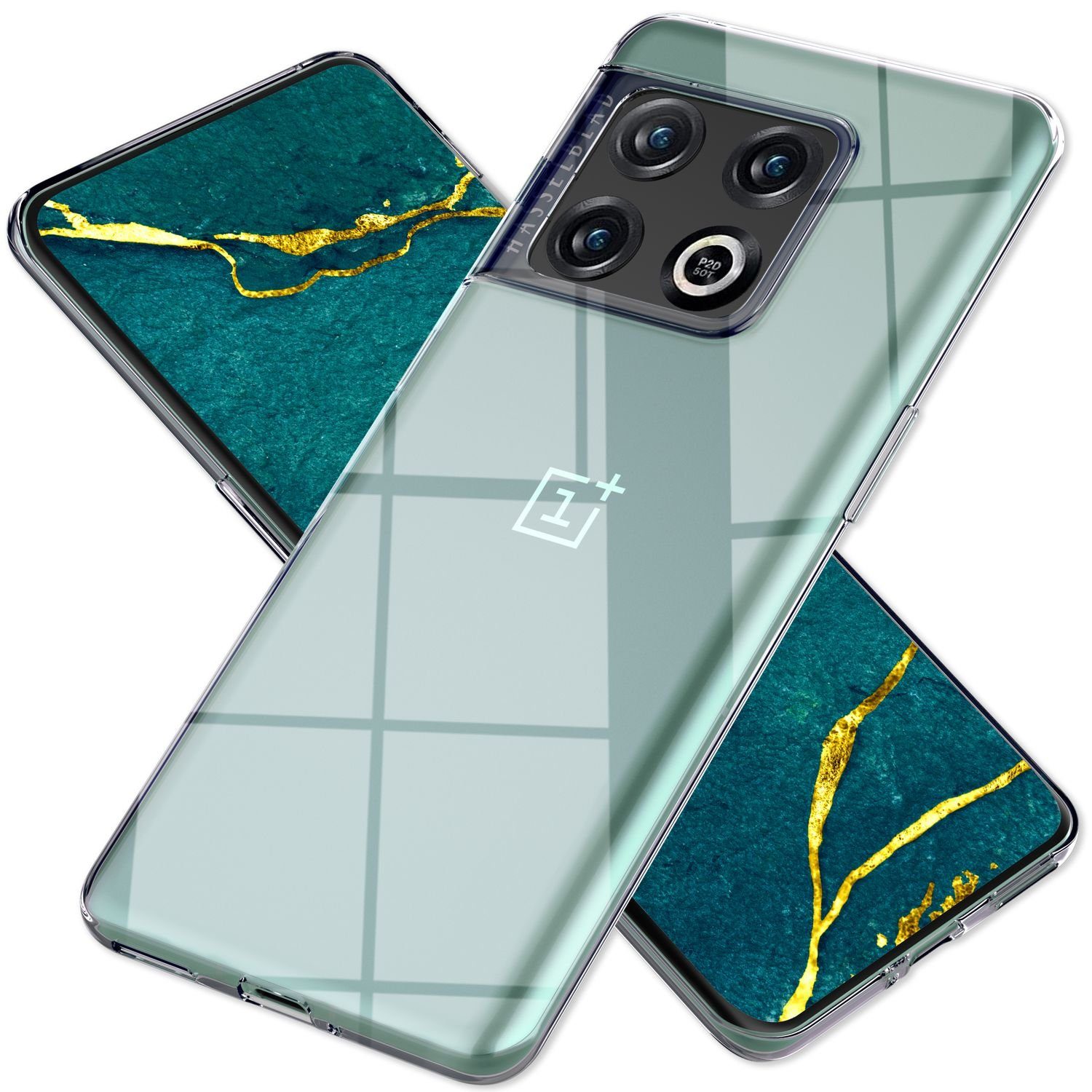 Nalia Smartphone-Hülle OnePlus 10 Pro, GLAZE Case - Transparentes Silikon, Anti-Watermark & Schlank