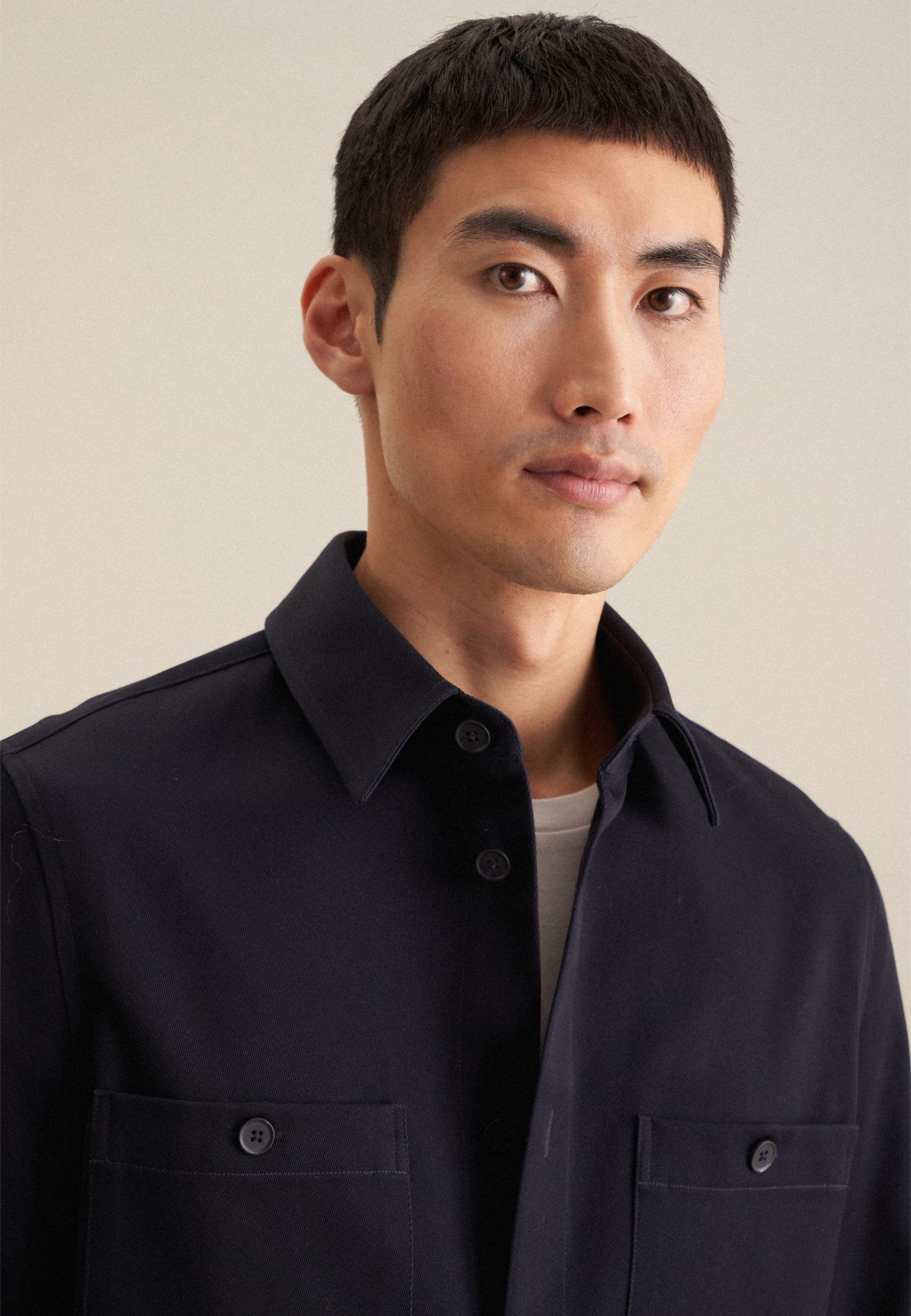 seidensticker Langarmhemd Regular Langarm Kragen Uni