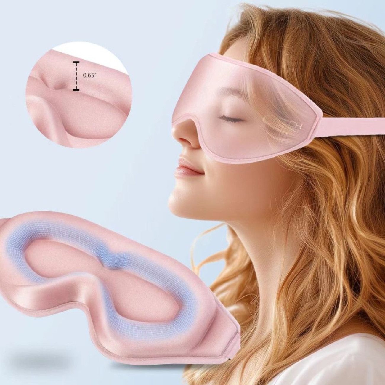 TECH PROTECT Schlafmaske Eyeshade, Schlafmaske, Einzeln, 3D-Schlafmaske mit Memory-Schaum und Lichtschutz