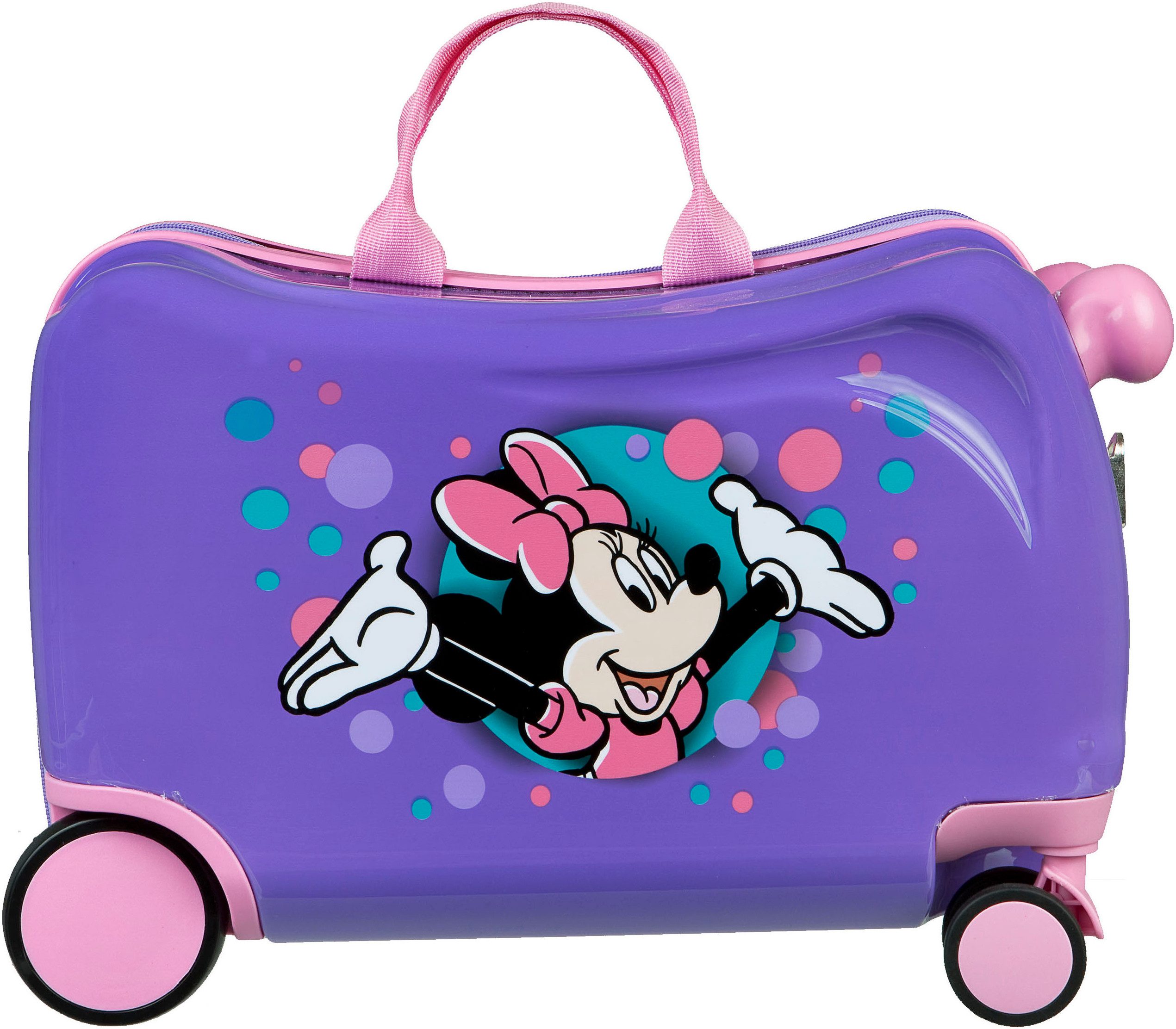 UNDERCOVER Kinderkoffer Ride-on Trolley, Minnie Maus, 4 Rollen, zum sitzen und ziehen