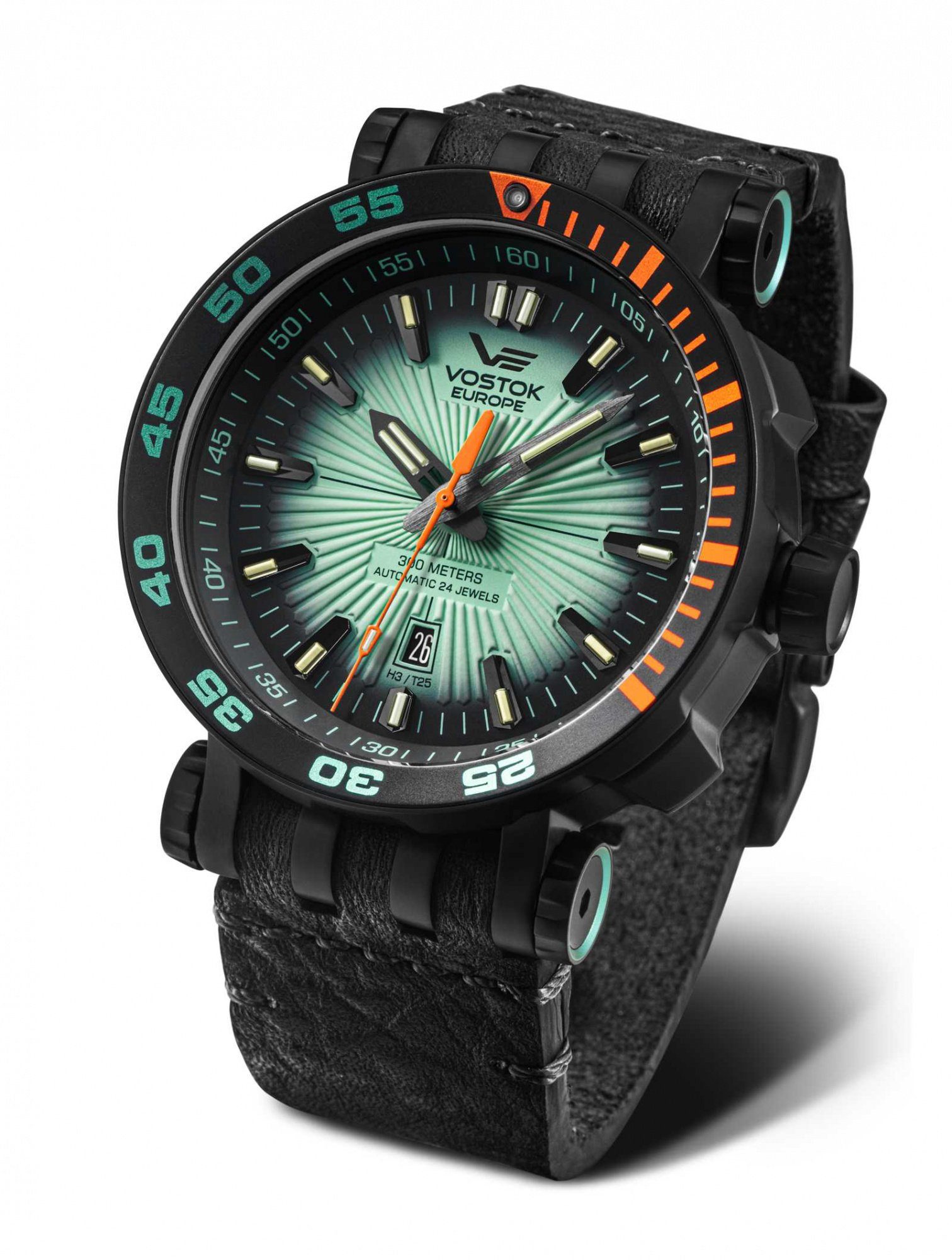 Vostok Europe Automatikuhr XXL Energia Rocket 575A539-L Lederband 48 mm