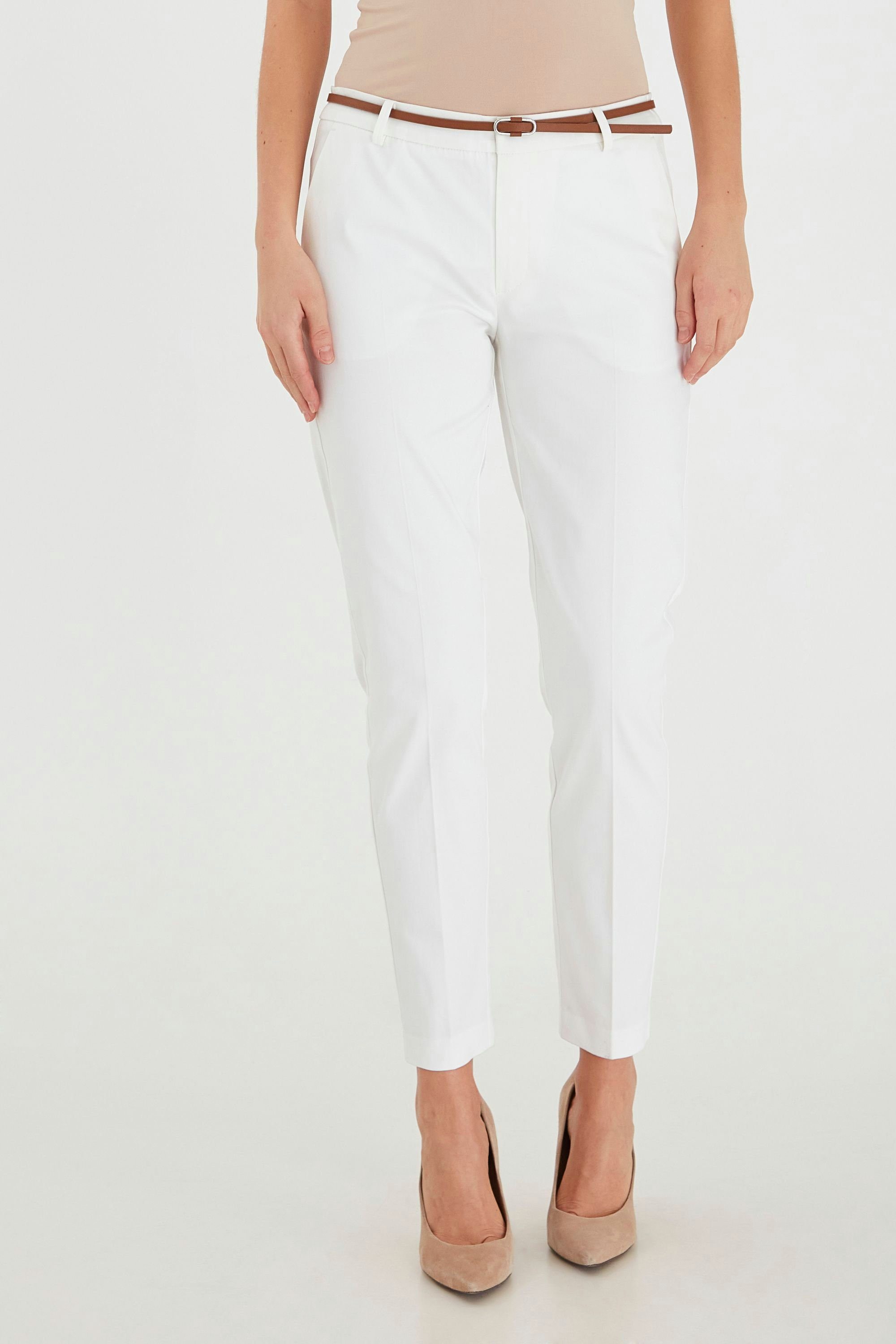 b.young Chinohose pants White (80115) Gürtel 2 Chinohose BYDays Off 20803473 cigaret mit 