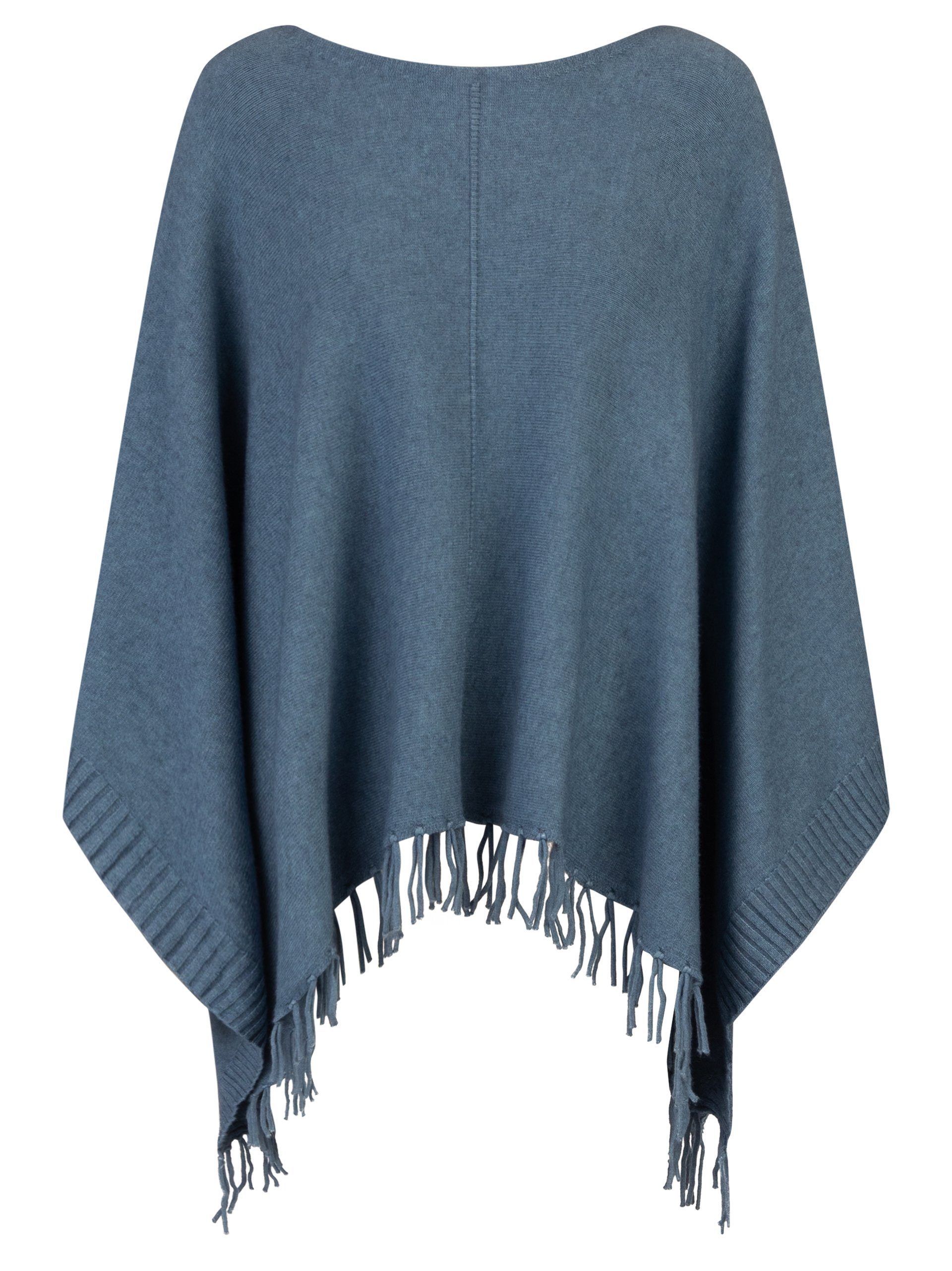 Kraimod Allover-Design mit jeans blue und Eye catching Poncho