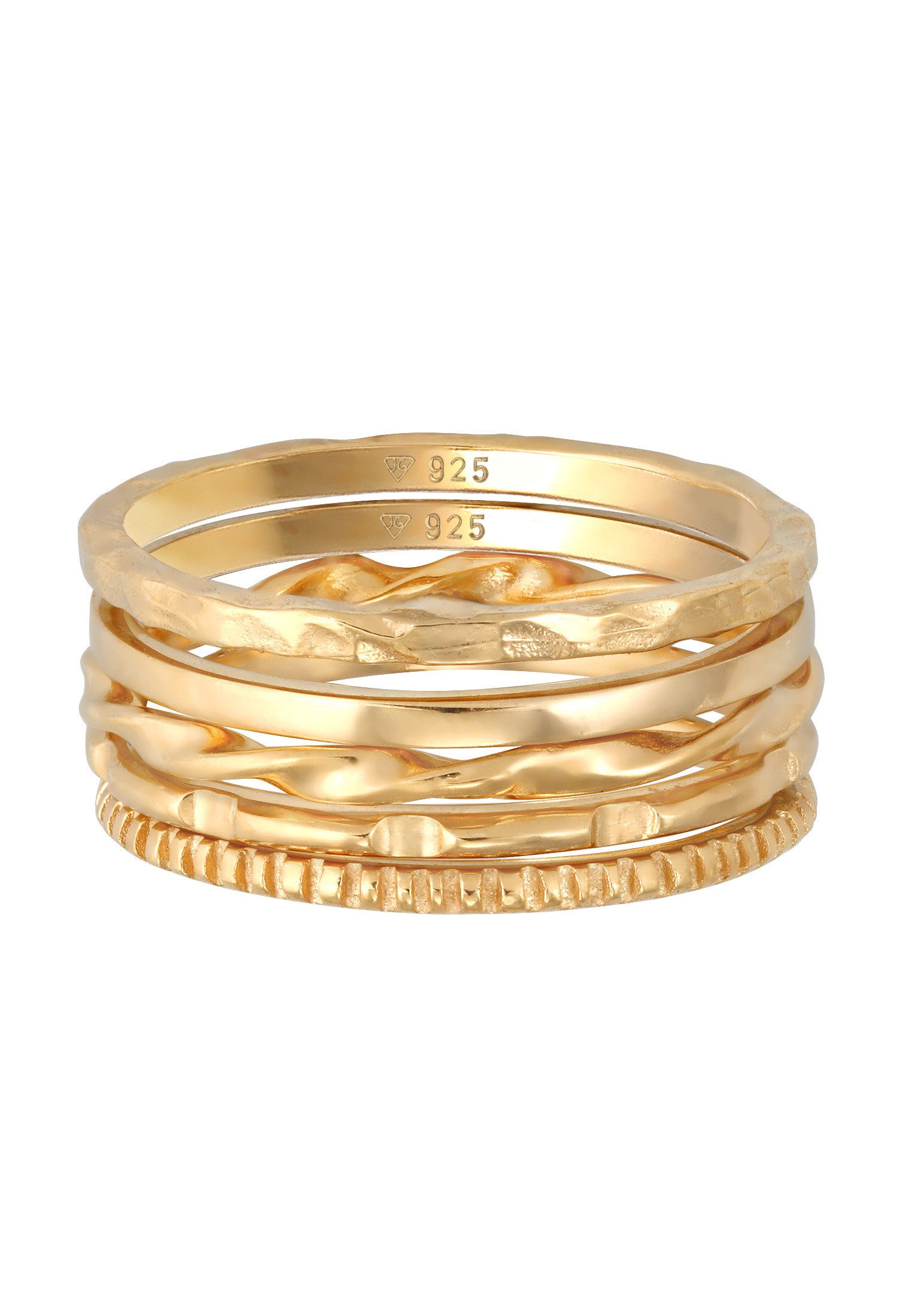Elli Ring-Set Stapelringe Stacking Basic 5er Set 925 Silber, Ring Set günstig online kaufen