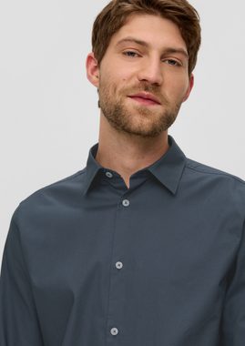s.Oliver Langarmhemd Slim: Hemd aus Baumwollmix Blende