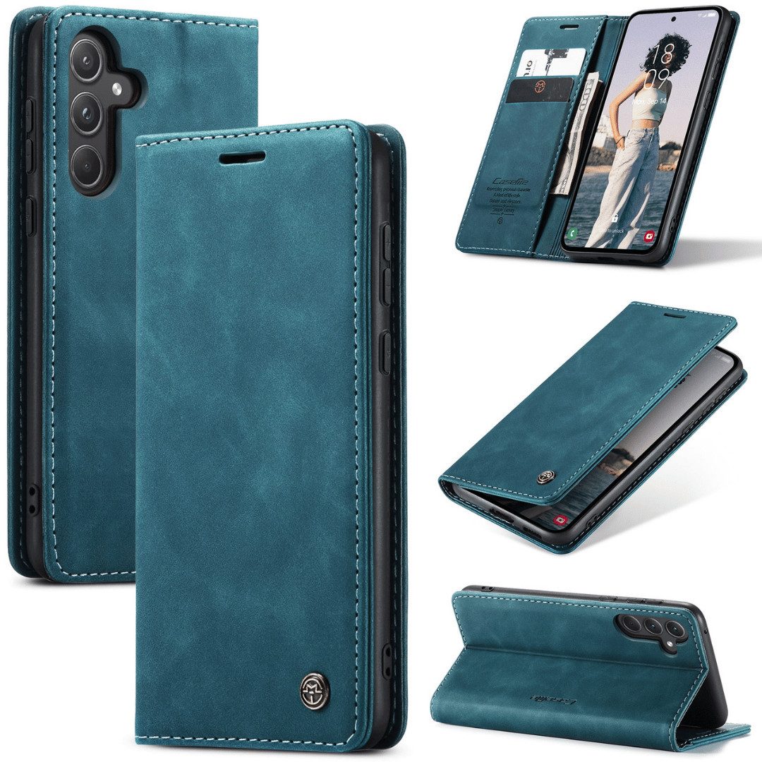SmartUP Smartphone-Hülle für Samsung Galaxy A56 5G Klapphülle Fliphülle Tasche Full Case Cover 6,7 Zoll, Integrierte Standfunktion, zwei Kartenfächer