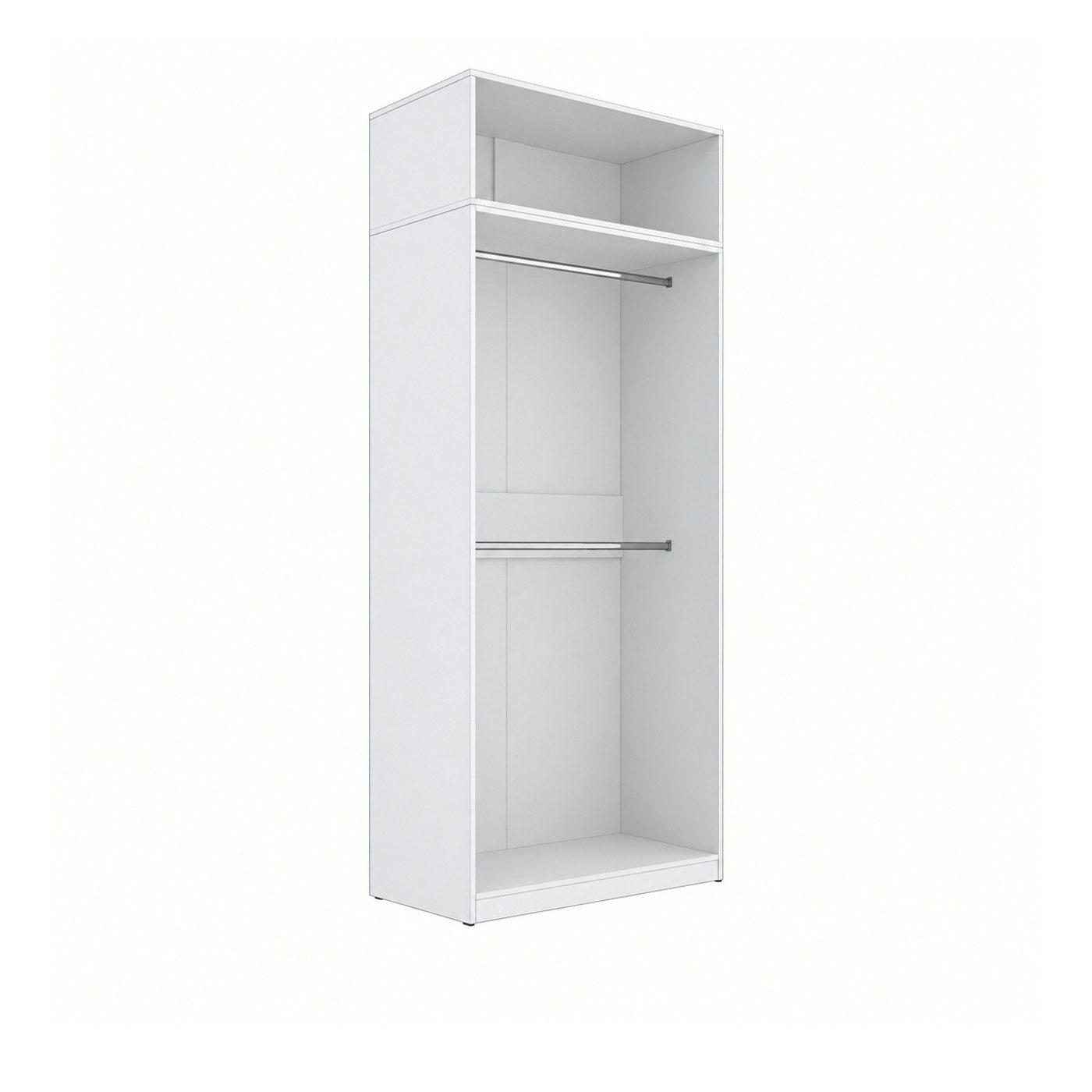Marmex Möbel Aufsatzschrank TRES 01/1NB moderner offener Kleiderschrank mit Kleiderstangen (2-St) Modulschränke, begehbarer Kleiderschrank