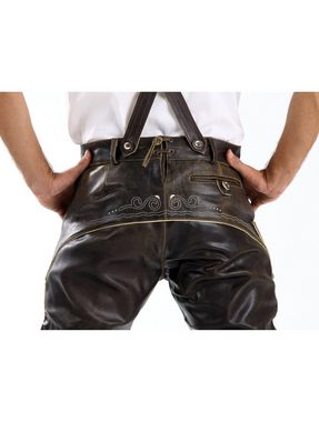 Almbock Trachtenlederhose Lederhose Herren Ferdinand (2-tlg) dunkelbraun