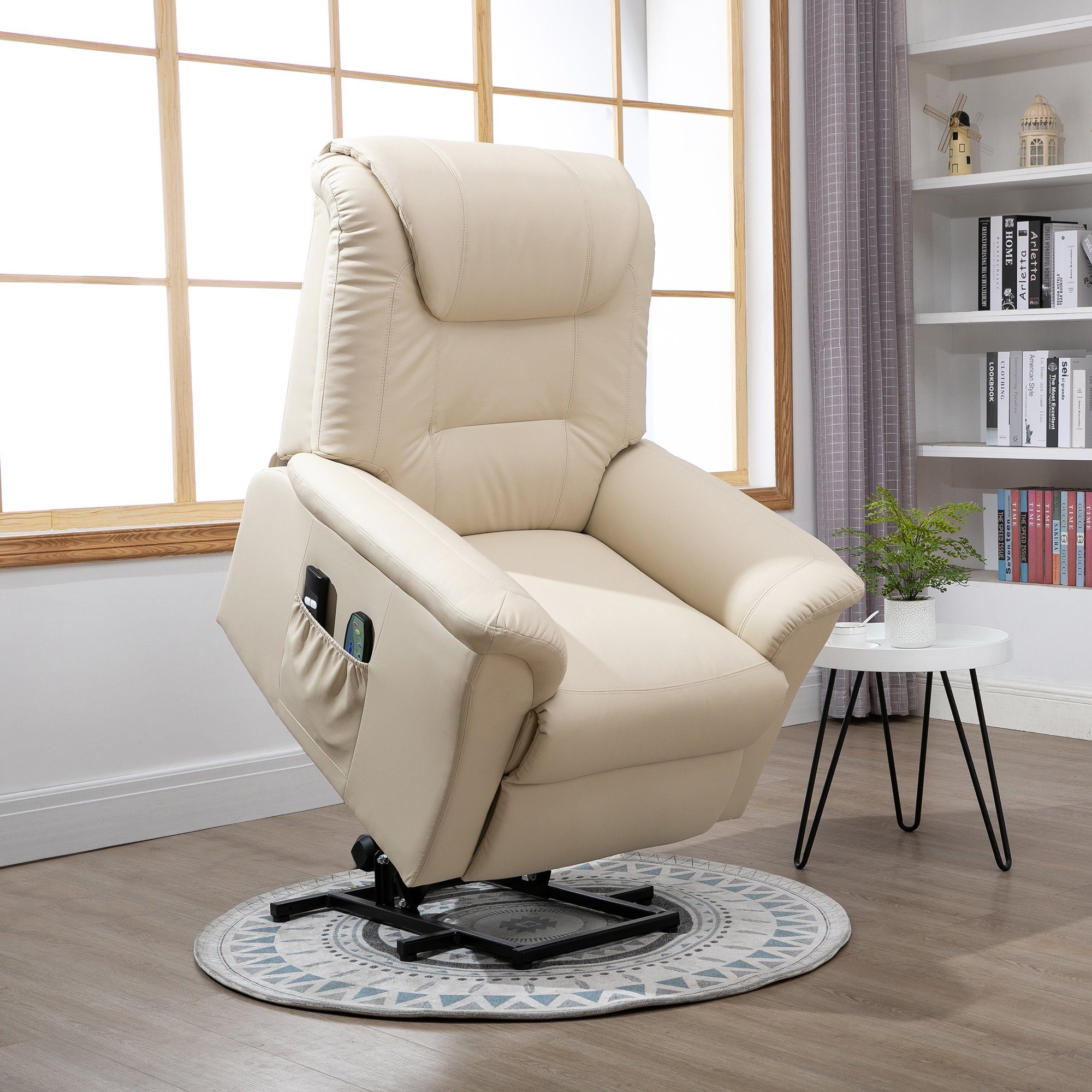 HOMCOM Massagesessel mit Aufstehhilfe, Liegefunktion, Heizfunktion (TV-Sess günstig online kaufen