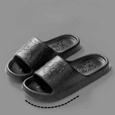 UE Stock Unisex Slippers Hausschuhe Pantoletten Badeschuhe Gr. 42-43 Schwarz Hausschuh Atmungsaktiv und einfach anzuziehen