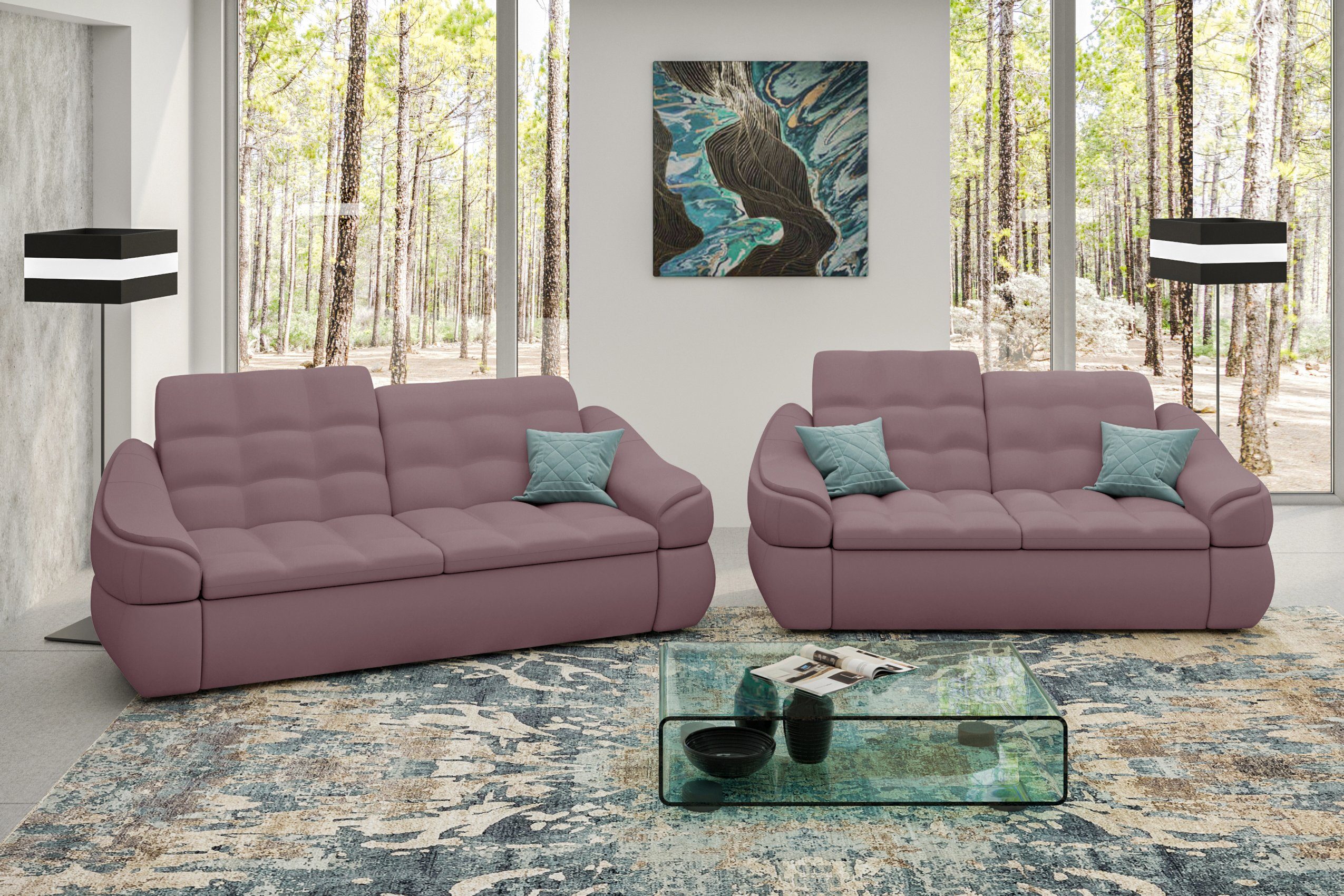 Stylefy Polstergarnitur Alisa, (Set (2-tlg), bestehend aus 2-Sitzer Sofa und 2,5-Sitzer Sofa, Modern Design, made in Europa