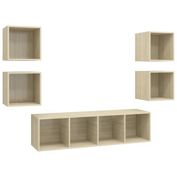 vidaXL TV-Schrank 5-tlg. TV-Schrank-Set Sonoma-Eiche Holzwerkstoff (1-St)