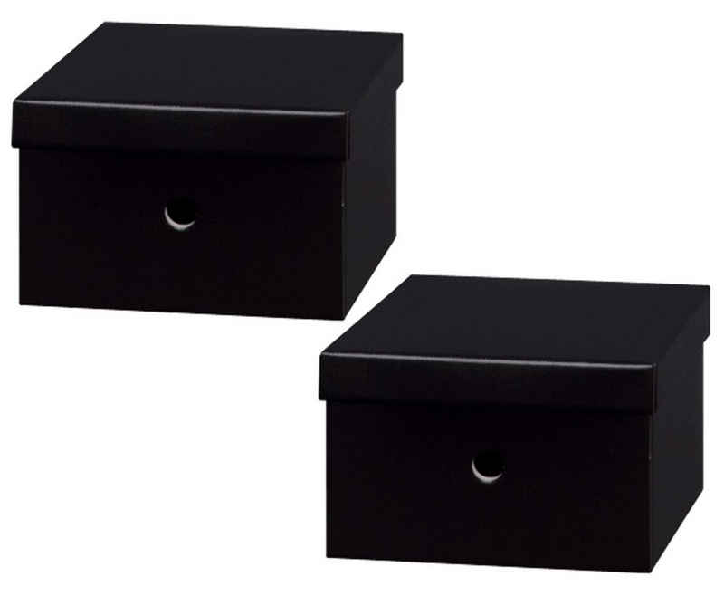 NIPS Aufbewahrungsbox UNI COLOUR (2 Stück) Mehrzweckbox mit Deckel (Spar-Set), B/H/T: 26,5 x 16,5 x 26,5 cm, Wellkarton, Karton, Pappe