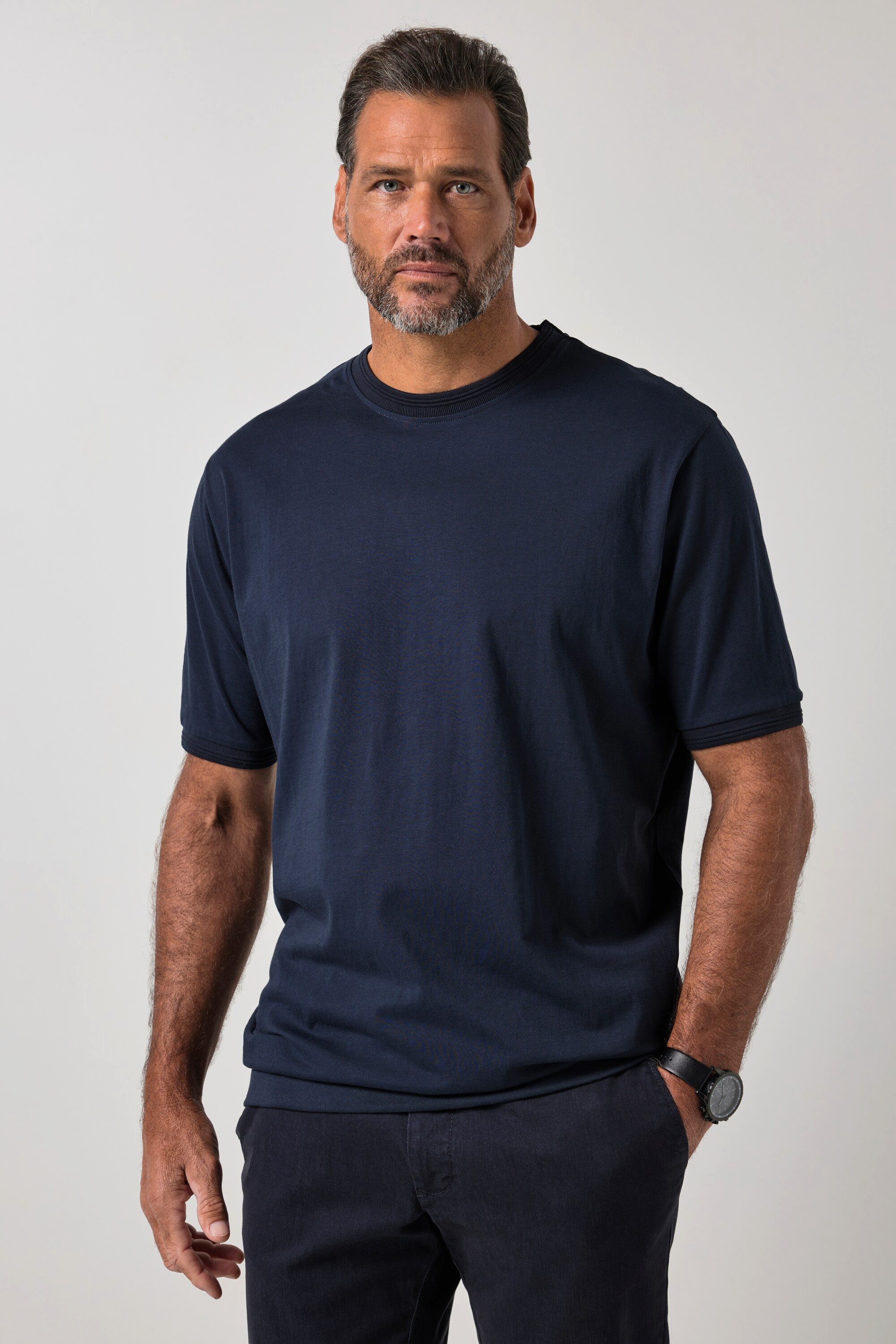 JP1880 T-Shirt T-Shirt Halbarm Bauchfit XXL bis 8 XL