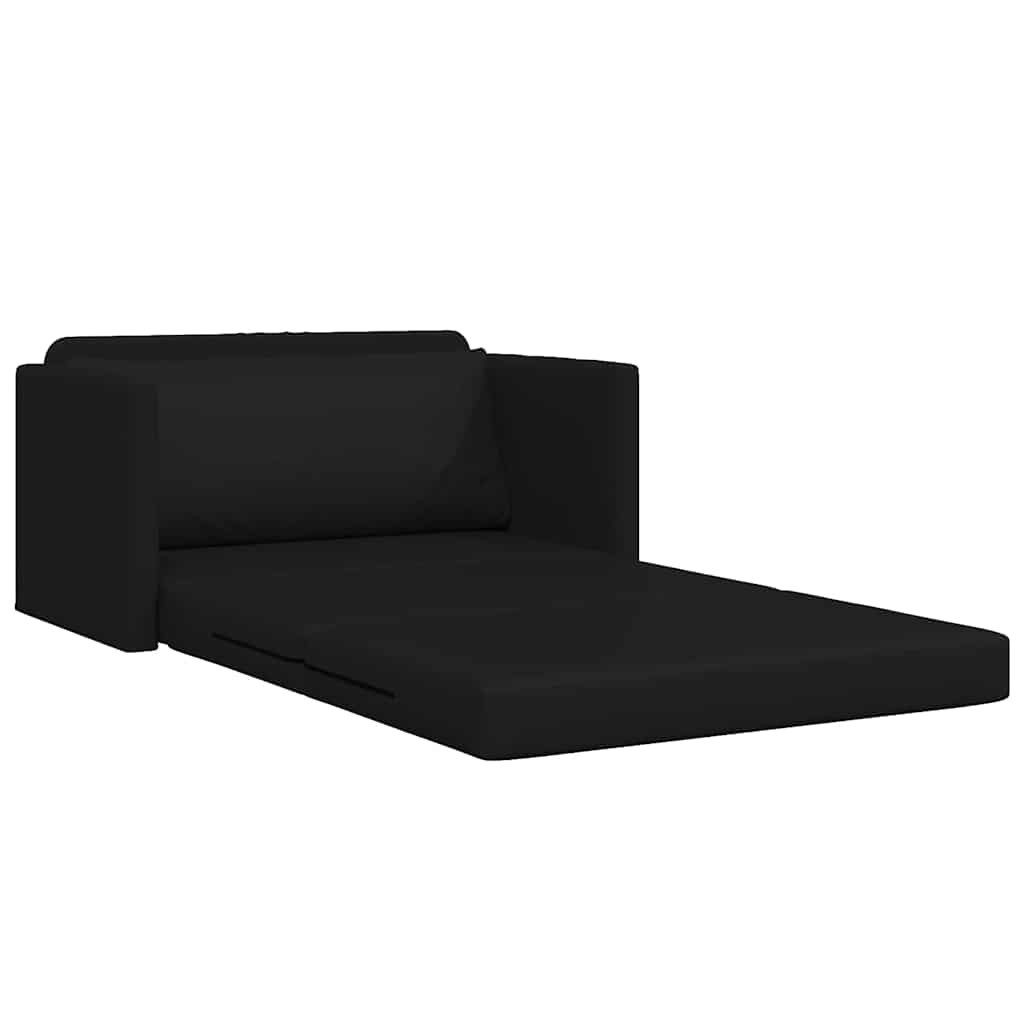 vidaXL Sofa Schlafsofa 110cm Schwarz Kunstleder, 1 Teile