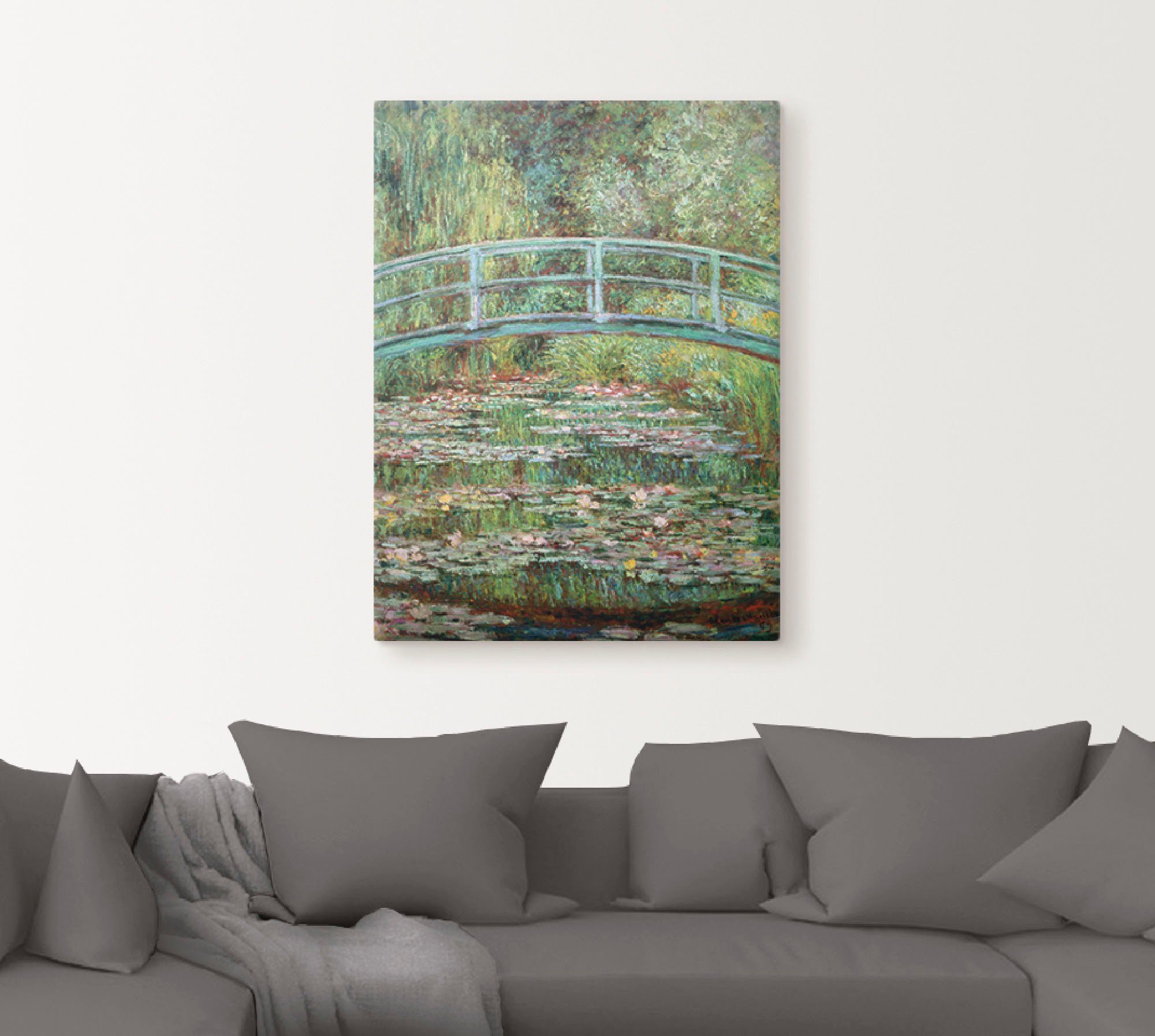 Artland Leinwandbild Japanische Brücke. 1899., Gewässer (1 St), auf Holzrahmen gespannt
