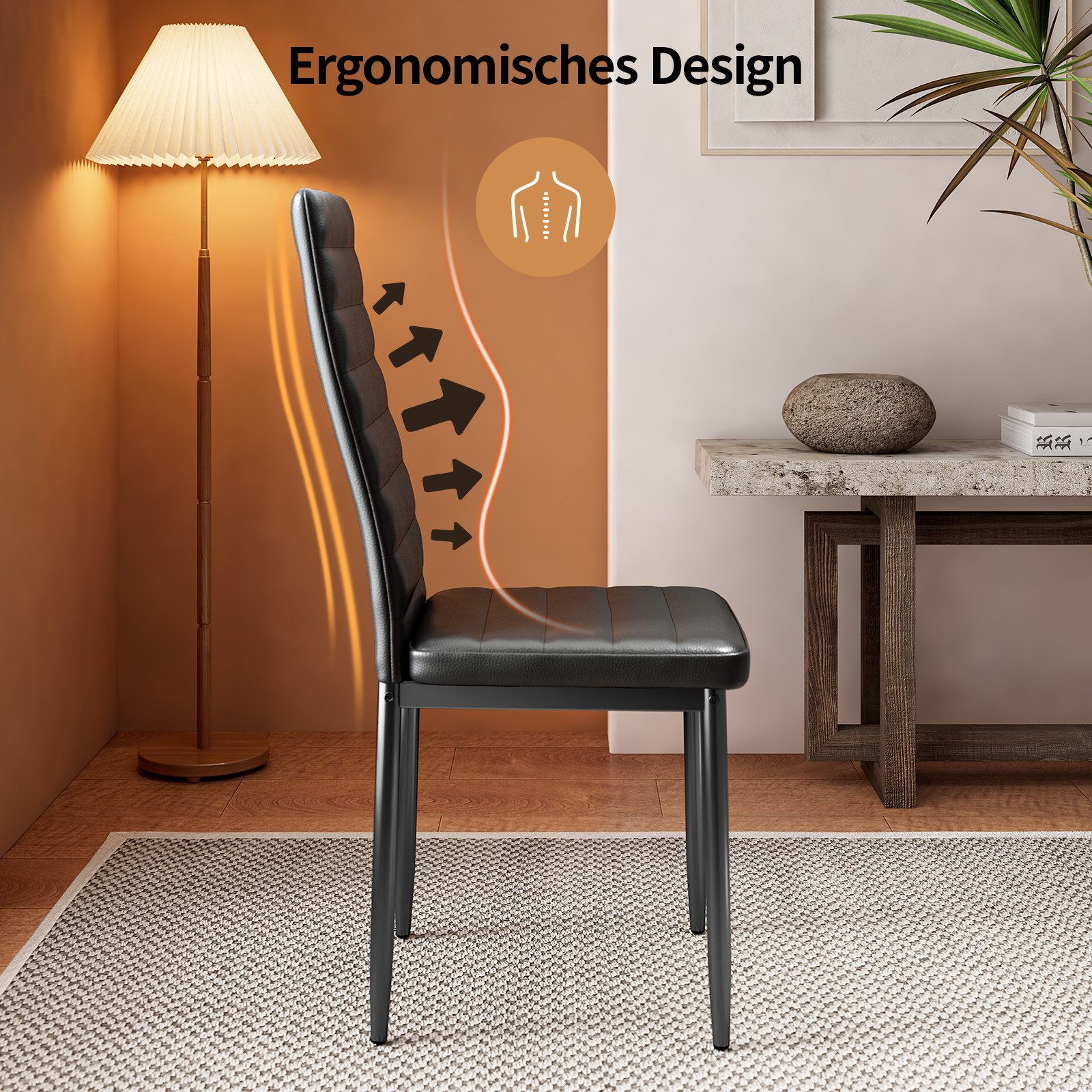 Bealife Esszimmerstuhl ( 4er-Set) ,Küchenstuhl mit Gepolstert,Esszimmerstühle-Set