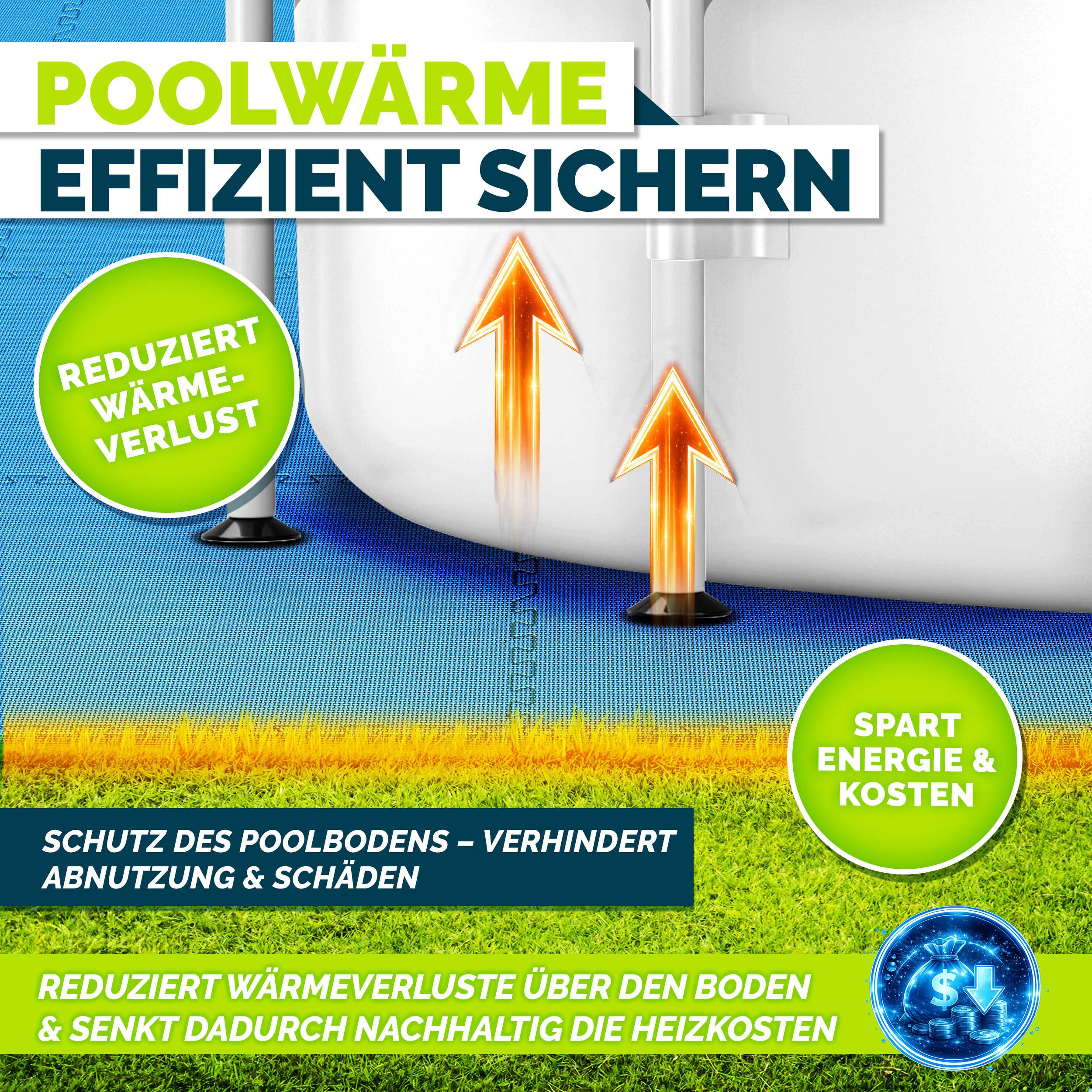 tillvex Pool-Bodenschutzfliese tillvex® Poolbodenmatten Matten für Pool Bodenschutzmatte Bodenmatte, Poolunterlage Bodenschutz Matten wärmeisolierend Untergrund – Bild 4 von 5