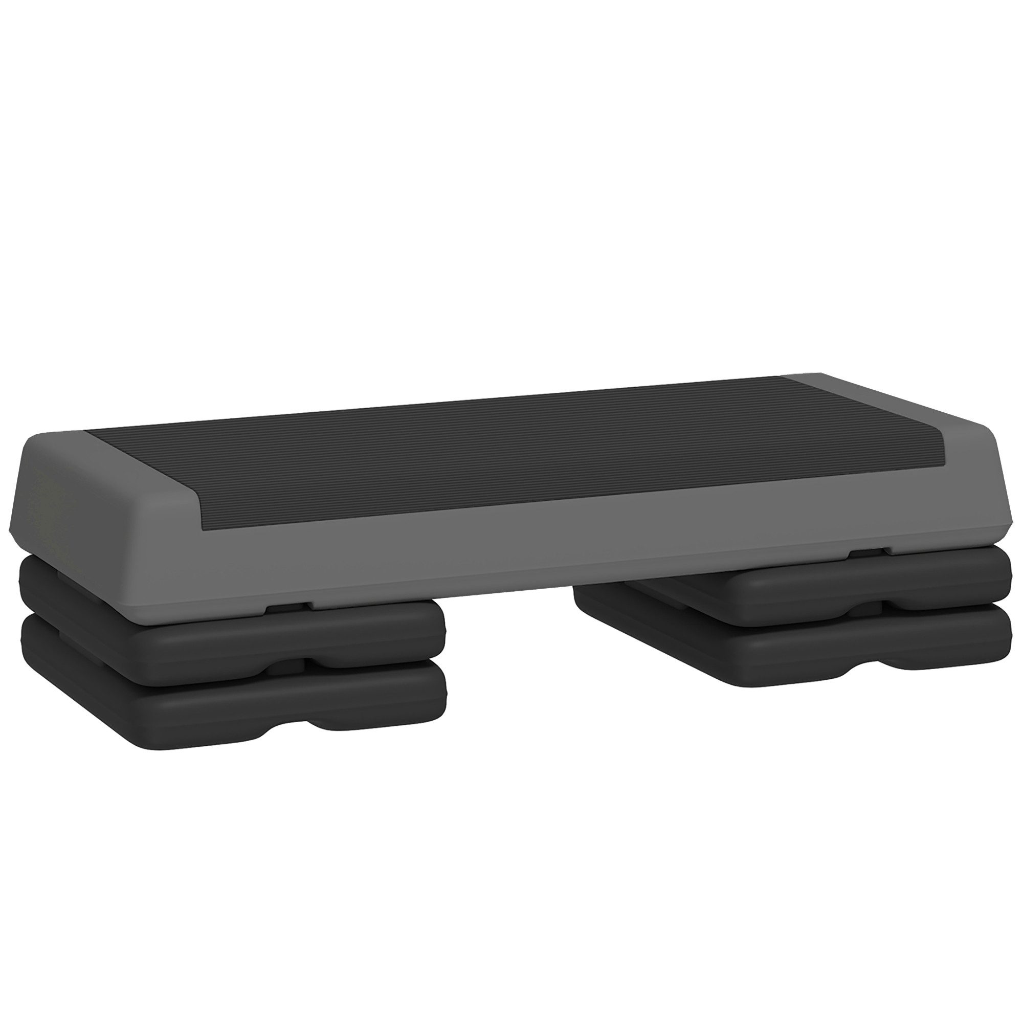 MC Star Stepper 10,5/15,5/20,5cm Höhenverstellbare Steppbrett, rutschfest (für Zuhause, Fitnessstudio, Büro, Kunststoff, Grau)