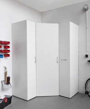 freiraum Mehrzweckschrank Multiraumkonzept (BxH: 50x185 cm) in WEISS mit einer Tür und 6 Einlegeböden