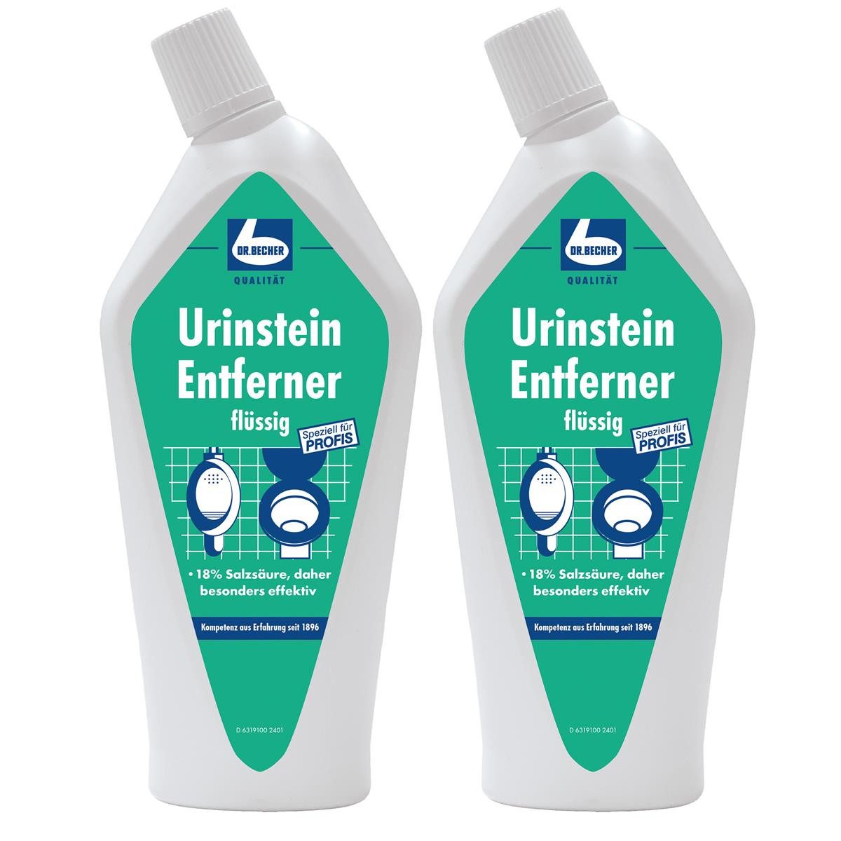 Dr. Becher Dr. Becher Urinstein Entferner 750ml für Toiletten Urinale Bidets (2er WC-Reiniger