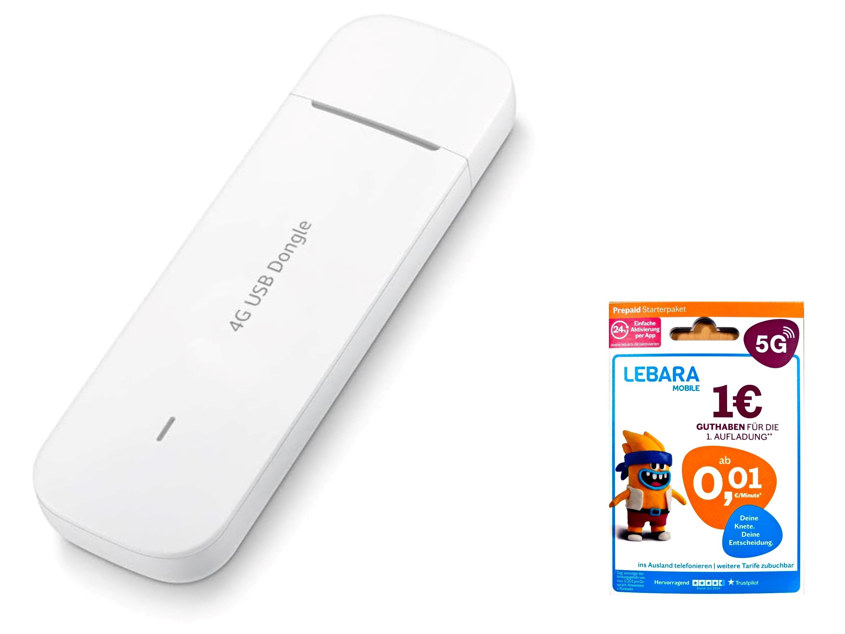 Huawei WLAN-Dongle E3372-325 Surfstick LTE Highspeed 150Mbits USB inkl. Lebara SIM Karte