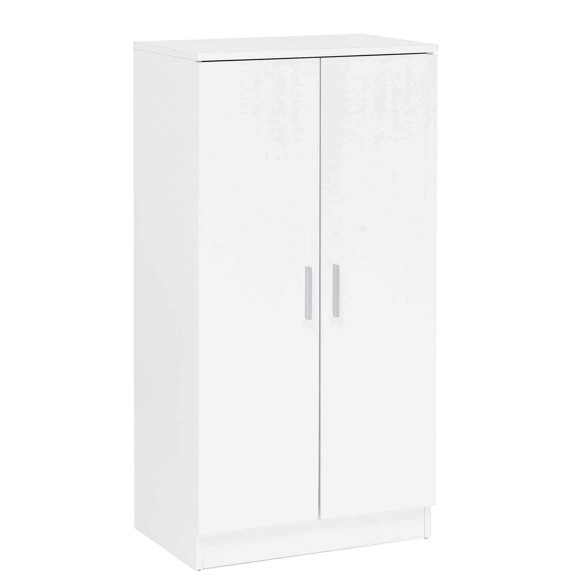 FINEBUY Schuhschrank SuVa11680_1 (Schuhregal Holz, mit 2 Türen Weiß 55x108x35 cm) Schuhaufbewahrung Flur, Flurschrank Geschlossen