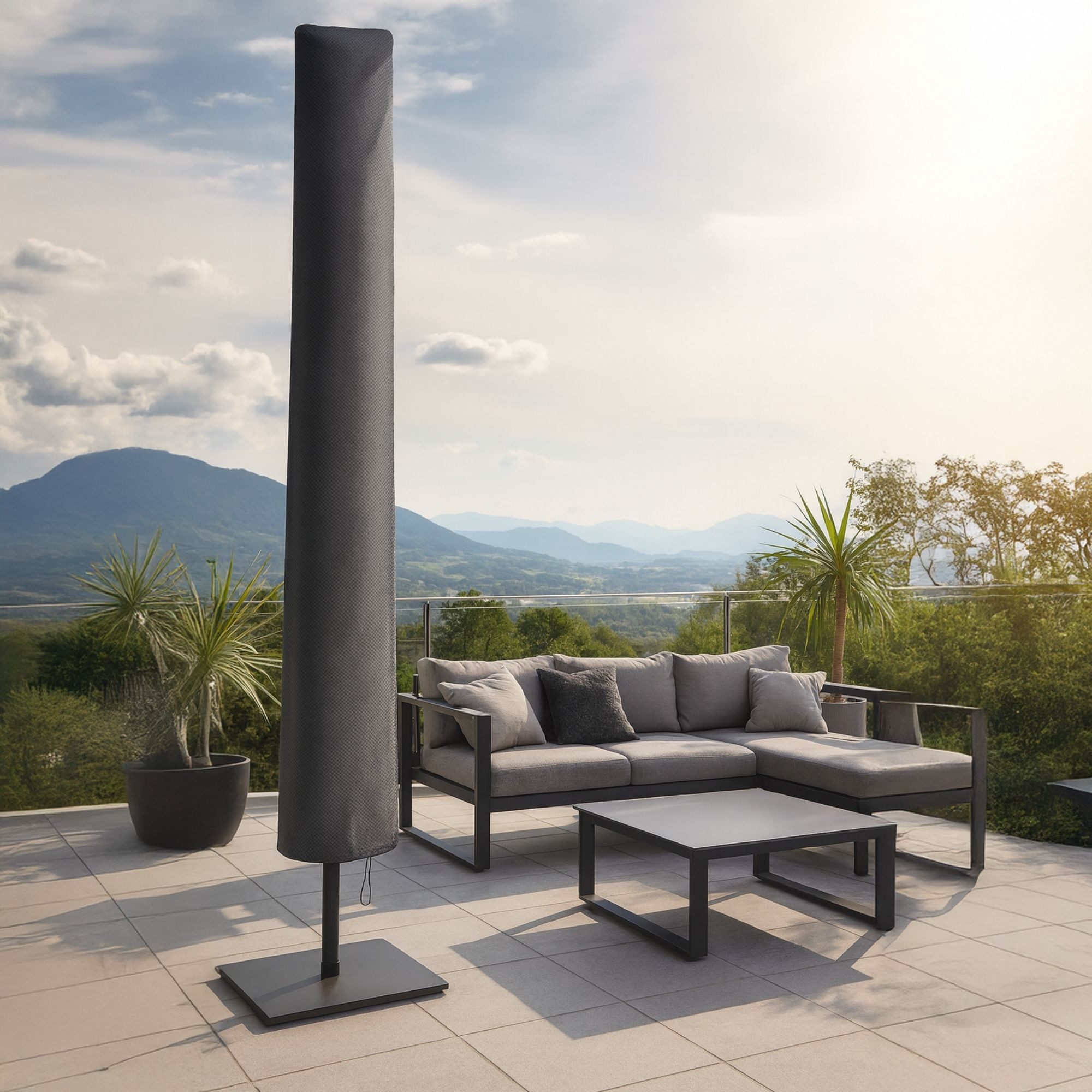 osoltus Gartenmöbel-Schutzhülle Deluxe Schutzhaube Sonnenschirm Schirmhülle 200cm Comfort 600D