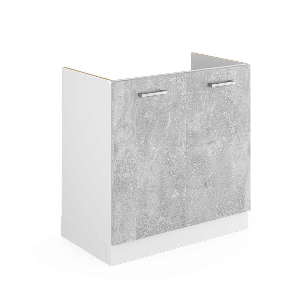 Vicco Unterschrank R-Line, Beton/Weiß, 80 cm ohne Arbeitsplatte (1-St)