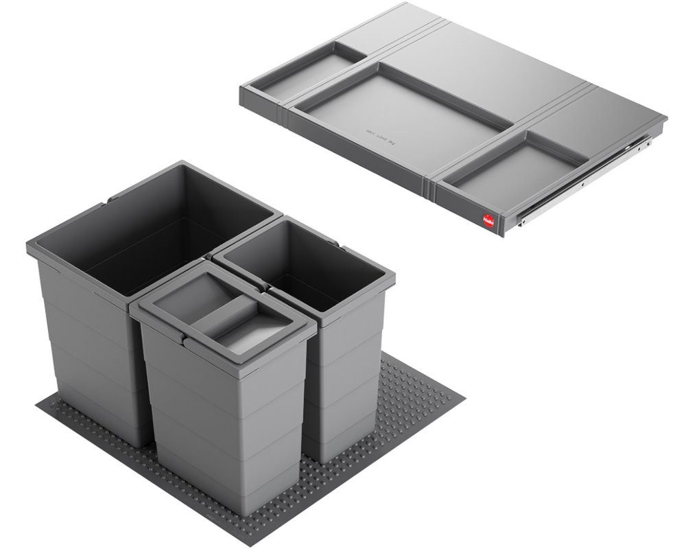 Hailo Einbaumülleimer Abfallsammler Allegro System 295 18/8/8/D