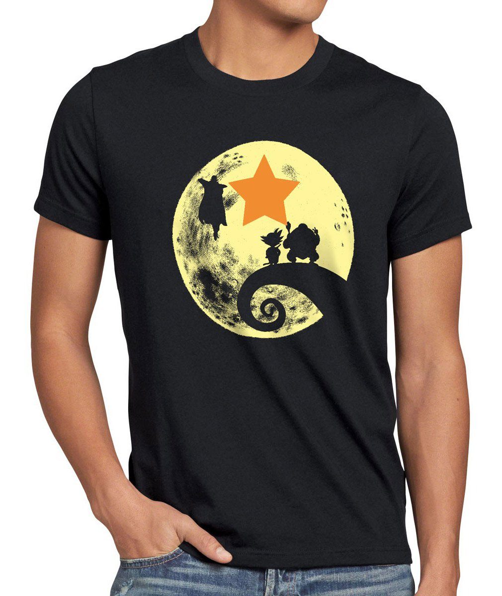 son Print-Shirt Ball style3 T-Shirt Roshi Anime Mond Herren vegeta Dragon piccolo Krillin Goku kame