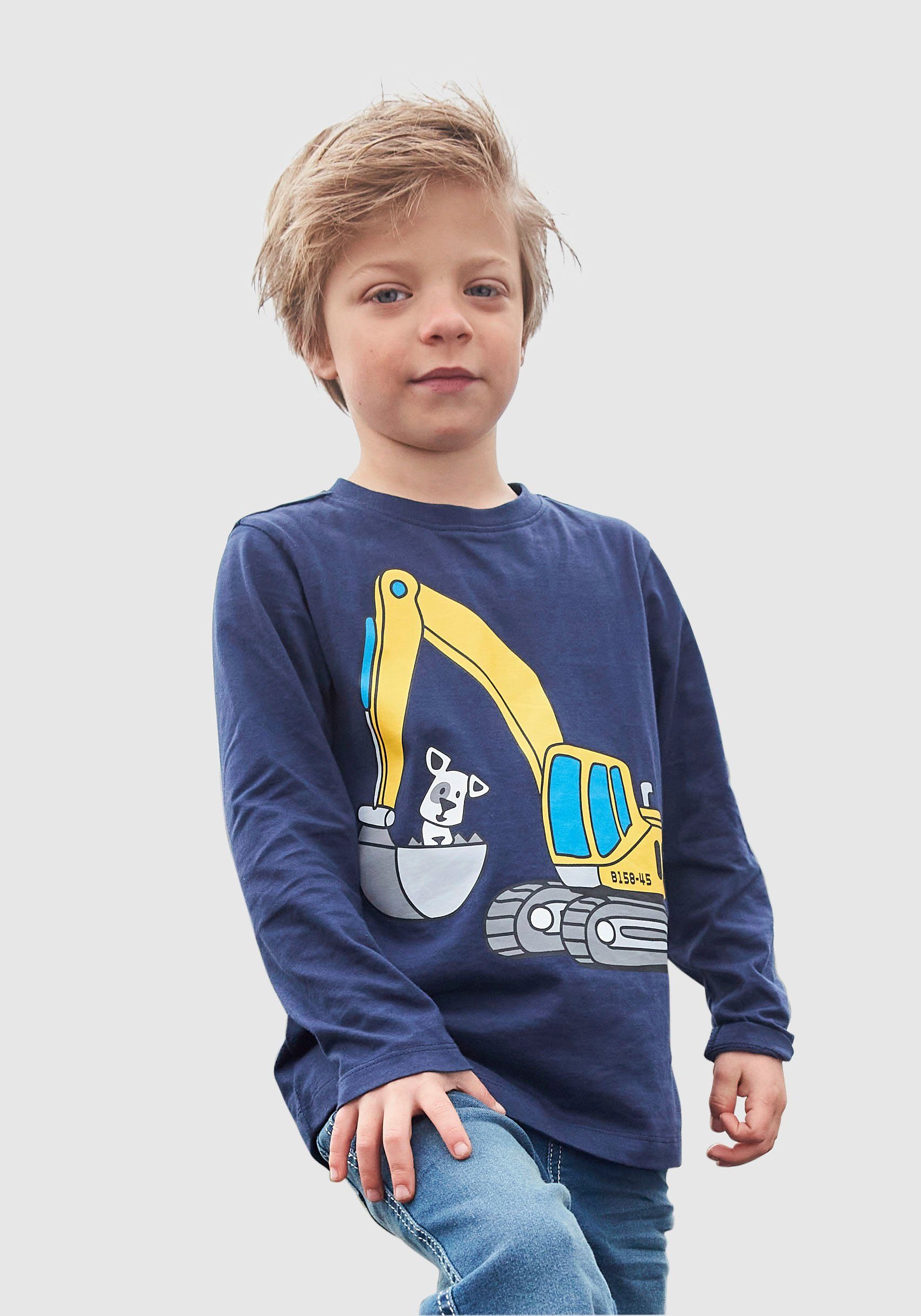 【Echt】 KIDSWORLD Langarmshirt HUND MIT BAGGER