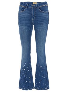 Sarah Kern Bootcut-Jeans mit kunstvollen Farbspritzern