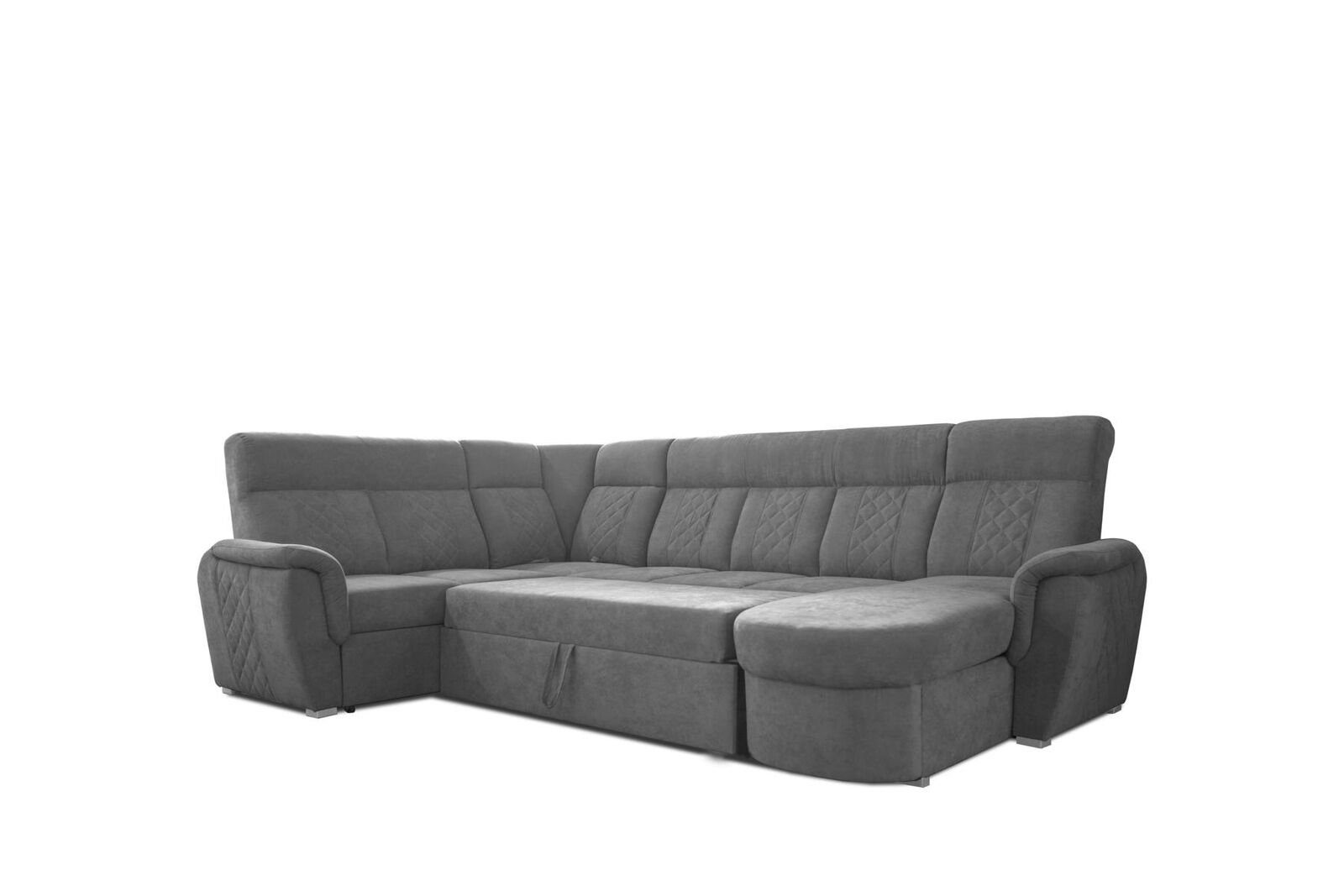 Ecksofa, Luxus Modern JVmoebel Sofa Grau Polster Ecksofa Relax Wohnlandschaft U-form Couch
