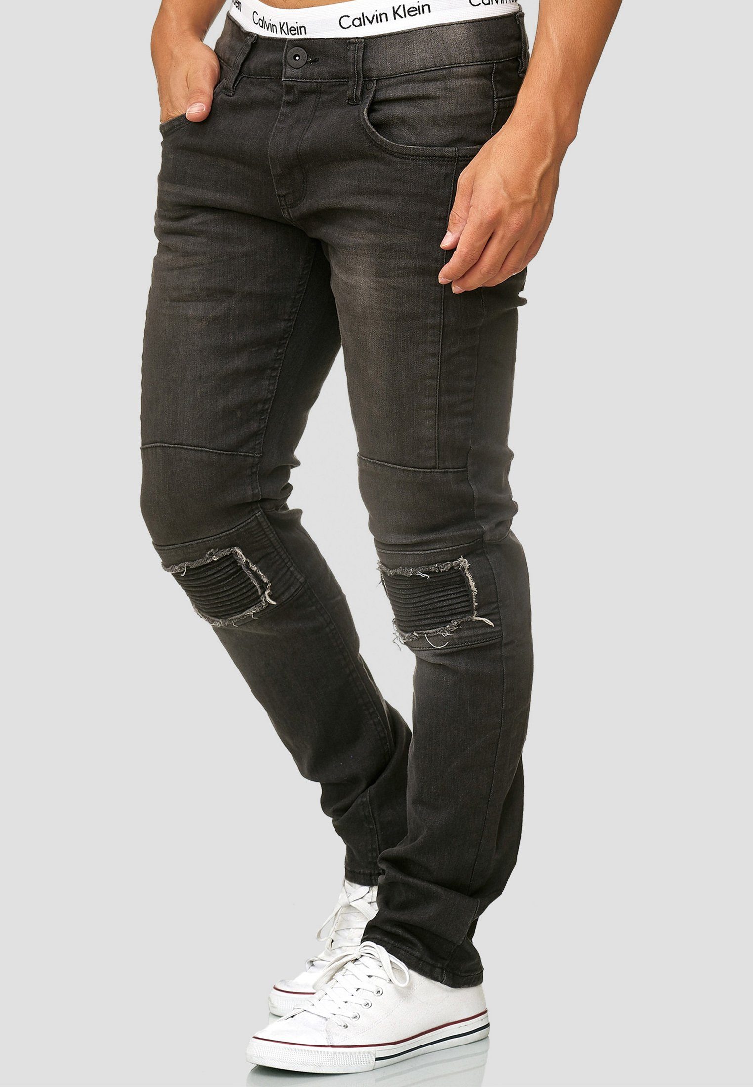 Indicode Slim-fit-Jeans Nevada Black | Stretchjeans