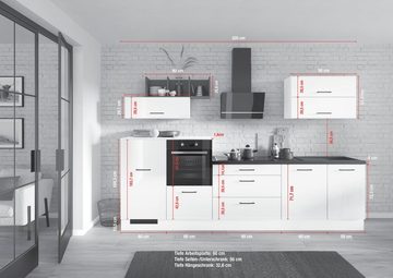 IMPULS KÜCHEN Küche "New York", Ausrichtung wählbar, Schubkästen mit Soft-Close, vormontiert, wahlweise mit E-Geräten, mit Vollauszug, Breite 320 cm