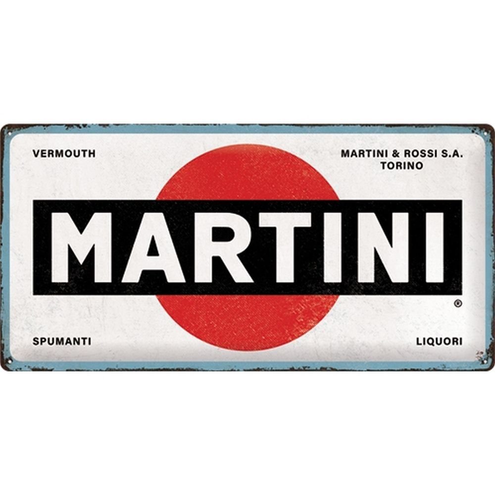 Nostalgic-Art Metallschild Blechschild 25 x 50cm - Martini - Martini Logo White