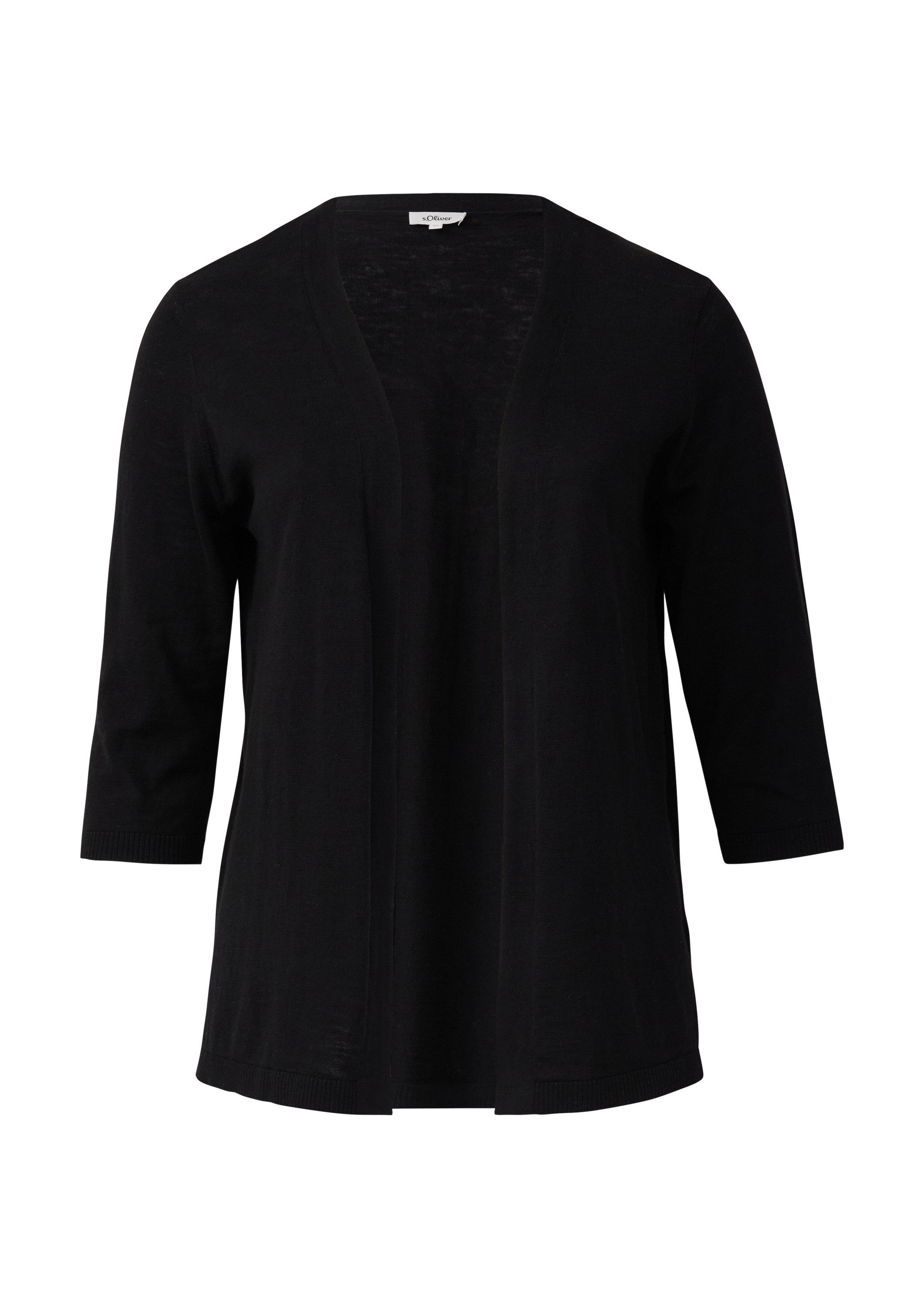 s.Oliver Cardigan Strickjacke Feinstrick-Cardigan aus Baumwolle mit 3/4-Ärm günstig online kaufen