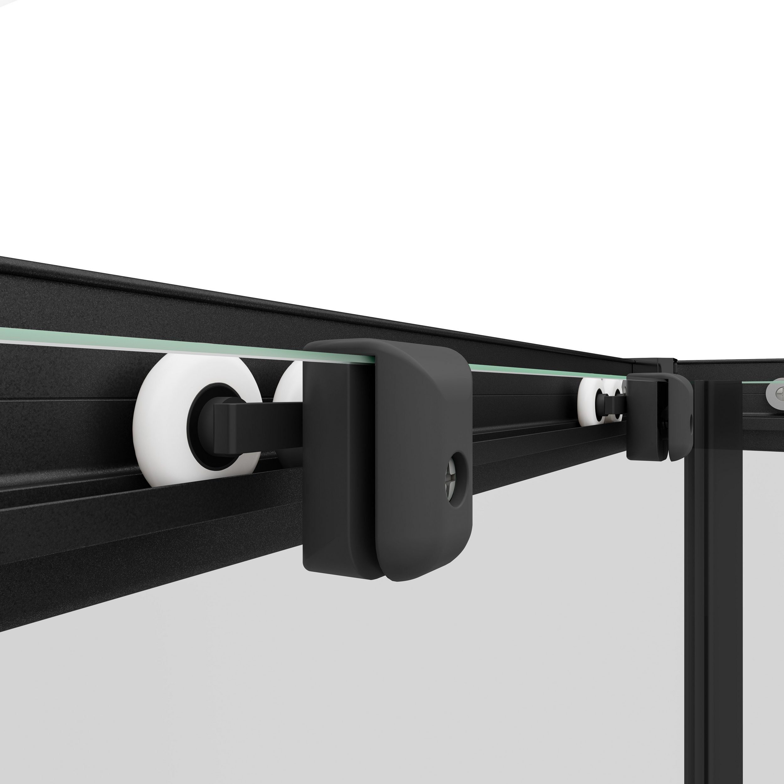 Schulte Eckdusche Sunny verstellbar 75-90 cm 180 cm Höhe, BxT: 90x90 cm, Sicherheitsglas, Eckeinstieg Schiebetüren Schwarz – Bild 4 von 5