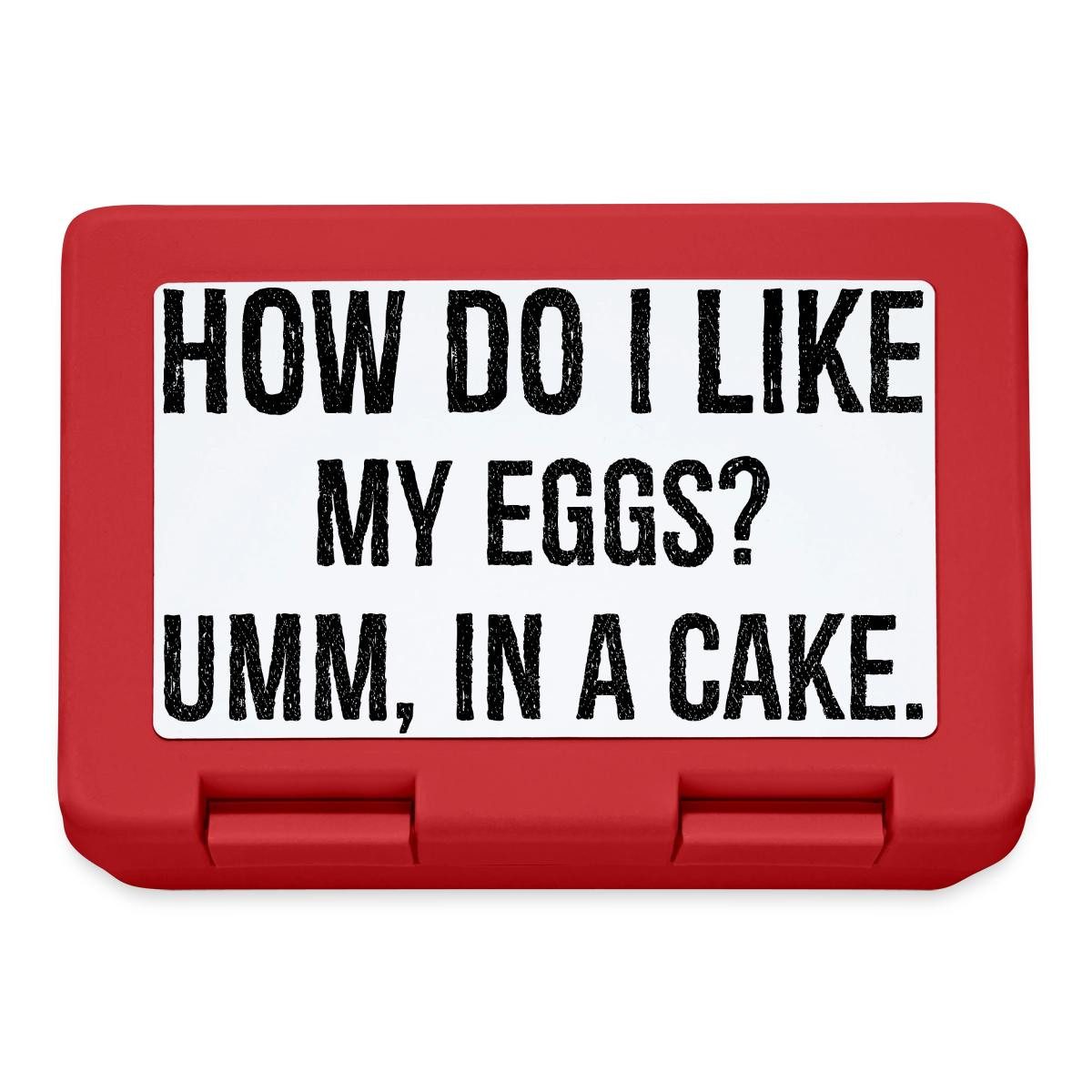 Spreadshirt Lunchbox I Like My Eggs In A Cake Ostern Eier Wortspiel Brotdose Lunchbox, Plastik, Aluminium