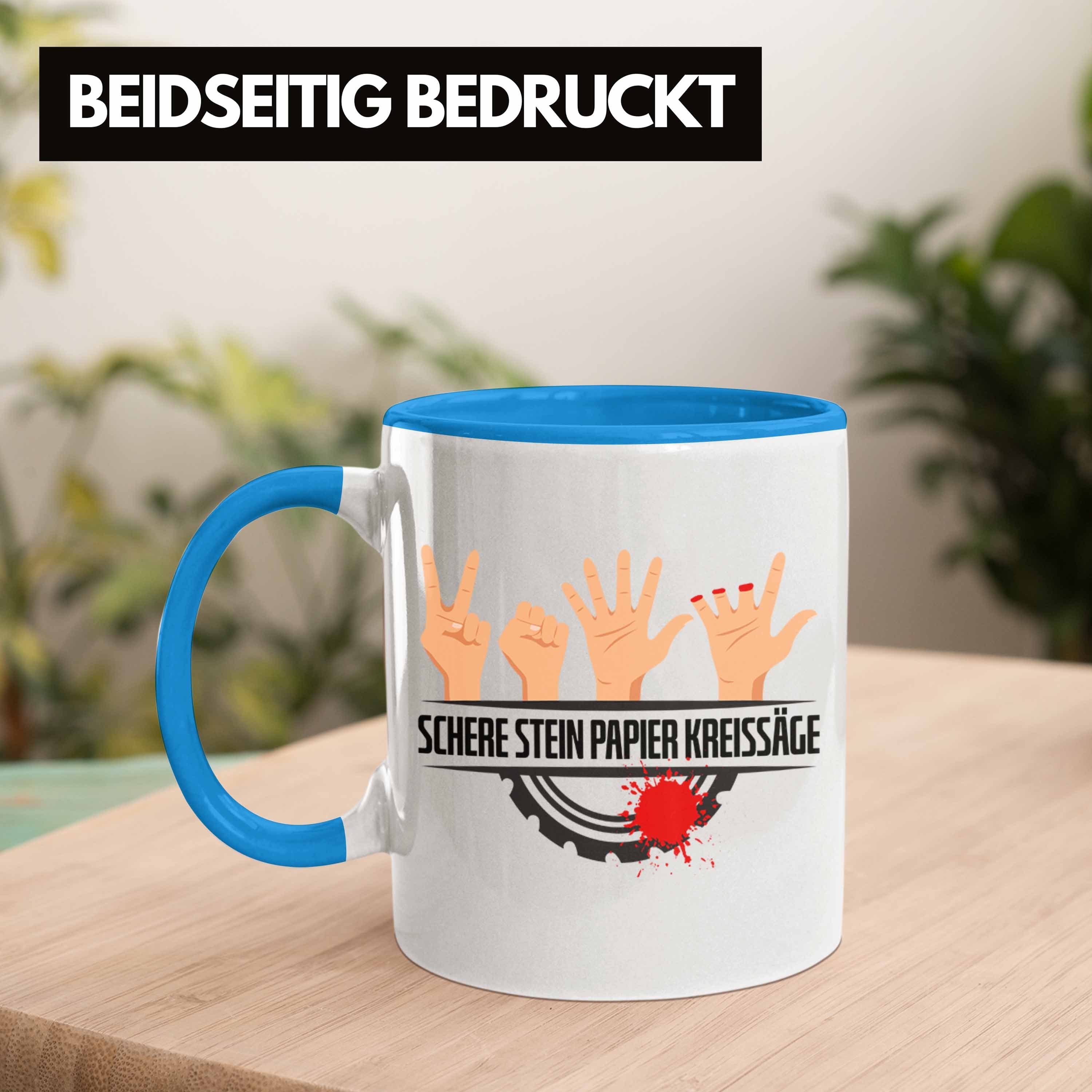 Blau Holzarbeiter Schere Trendation Geschenk Tasse Kreissäge Tasse Schreiner Geschenkidee