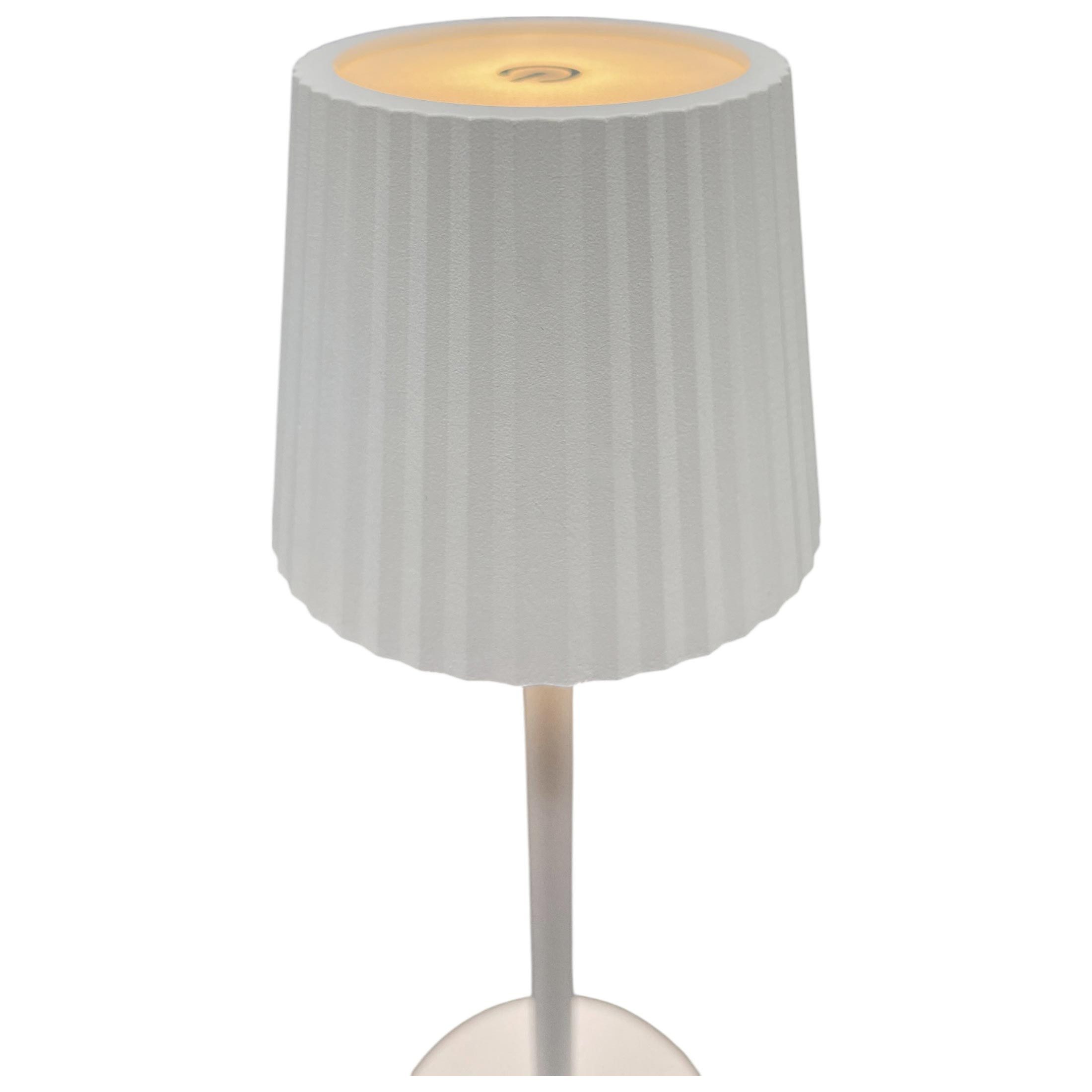 Coen Bakker Deco BV LED Tischleuchte Portable Light, LED, warmweiß, kaltweiß, neutralweiß, aufladbar außen weiß USB touch geriffelt 9x27,5cm