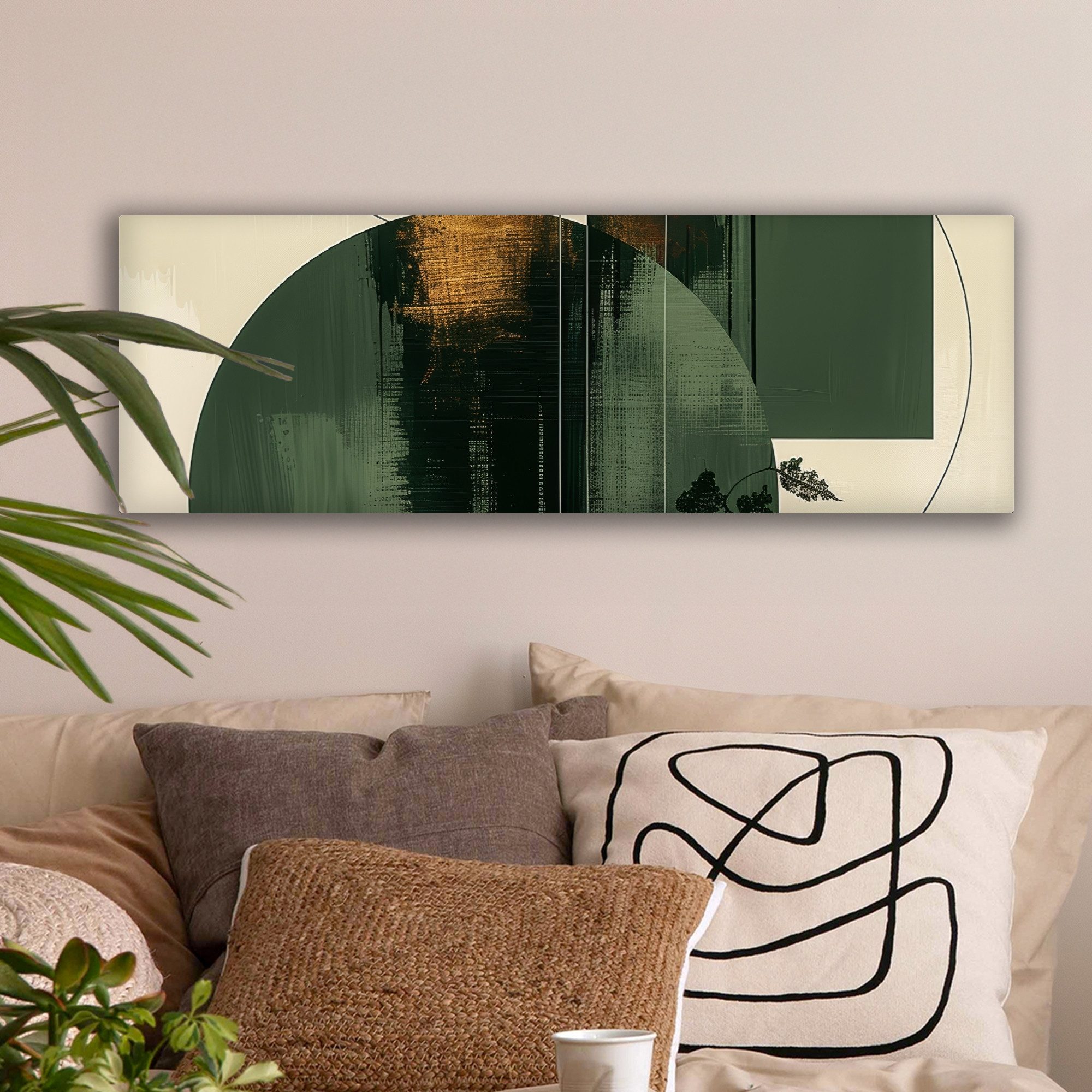 OneMillionCanvasses® Leinwandbild Panorama Kunst - Kreise - Modern - Abstra günstig online kaufen