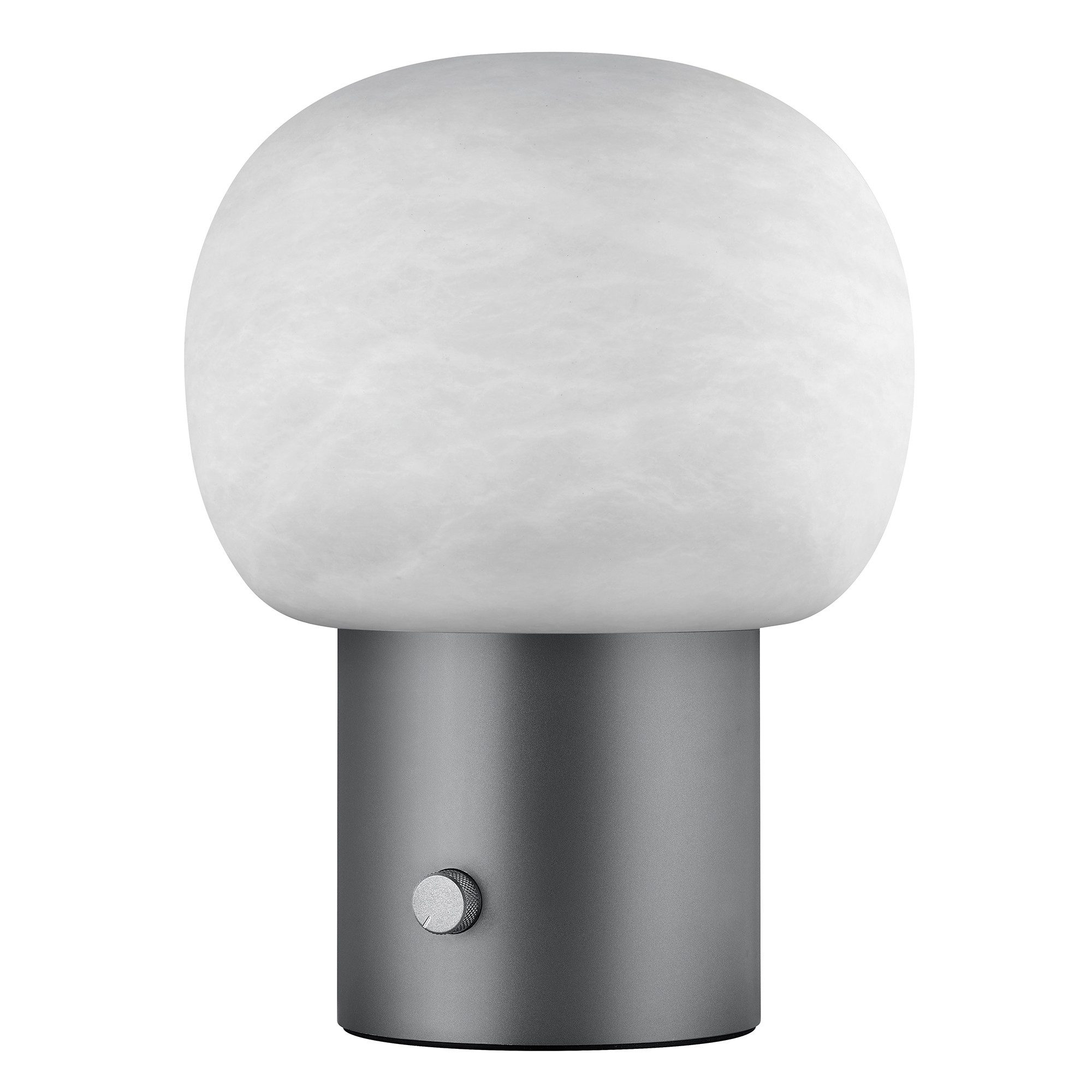 blomus Tischleuchte -IRIS- Größe H 32 cm, Ø 24 cm, Tischlampe Indoor, Leuchtmittel, warm, mix, cold, Wahl von drei Lichttönen, inkl. Ladestation