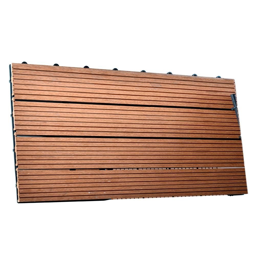 euroharry WPC-Fliesen 2qm 30x60 cm WPC Fliese Terrassen fliesen Klick Holz Balkon Terrasse