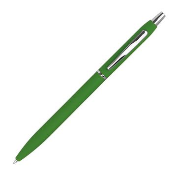 Livepac Office Kugelschreiber Schlanker Metall-Kugelschreiber / gummiert / Farbe: grün