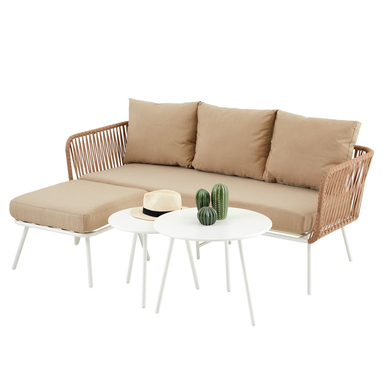 IDIMEX Gartenlounge-Set MYKONOS, Outdoor Dreisitzer Sofa günstig online kaufen