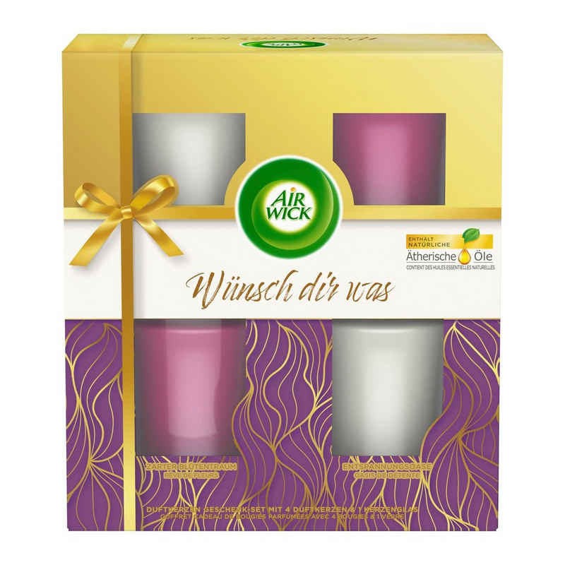 Air Wick Duftkerze Air Wick Kerzen Geschenkset 4 x 51g Zarter Blütentraum & Entspannungso